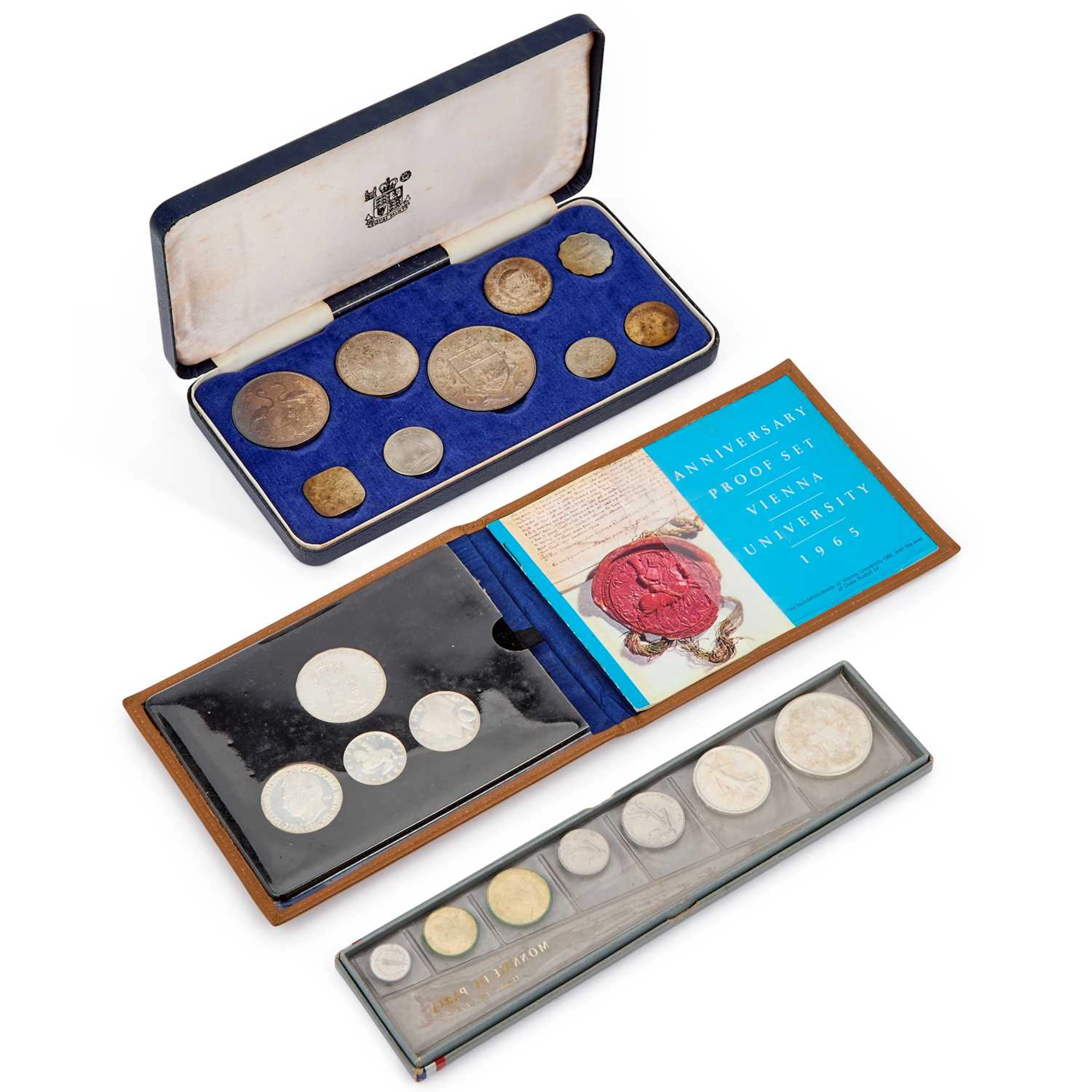 THREE SILVER COIN SETS