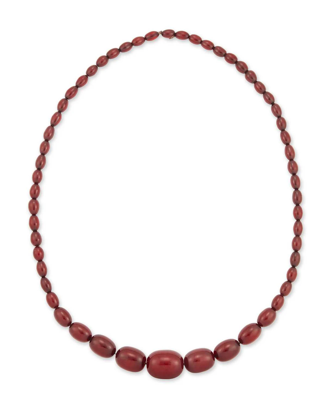 A CHERRY AMBER BAKELITE BEAD NECKLACE