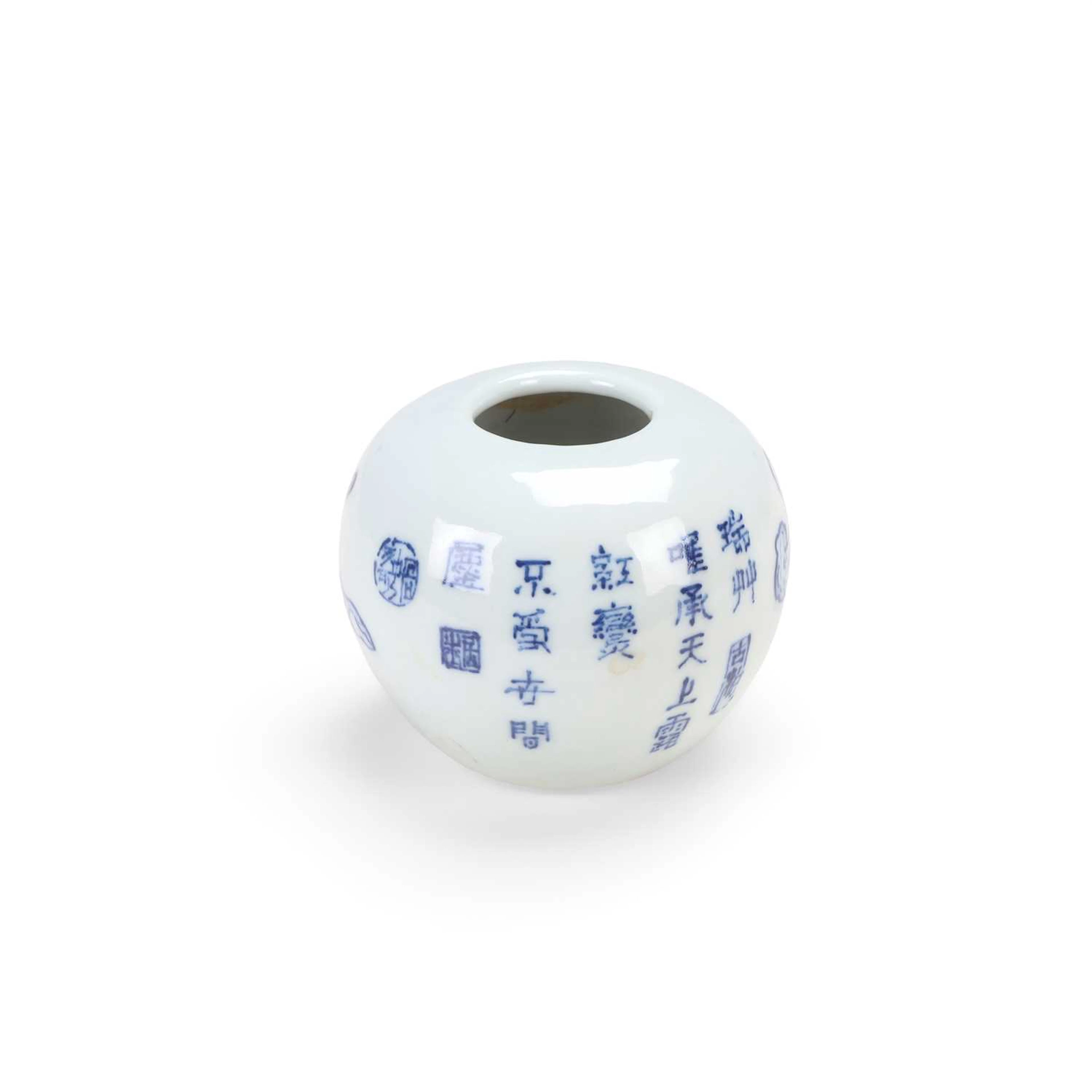 A CHINESE BLUE AND WHITE WATER POT