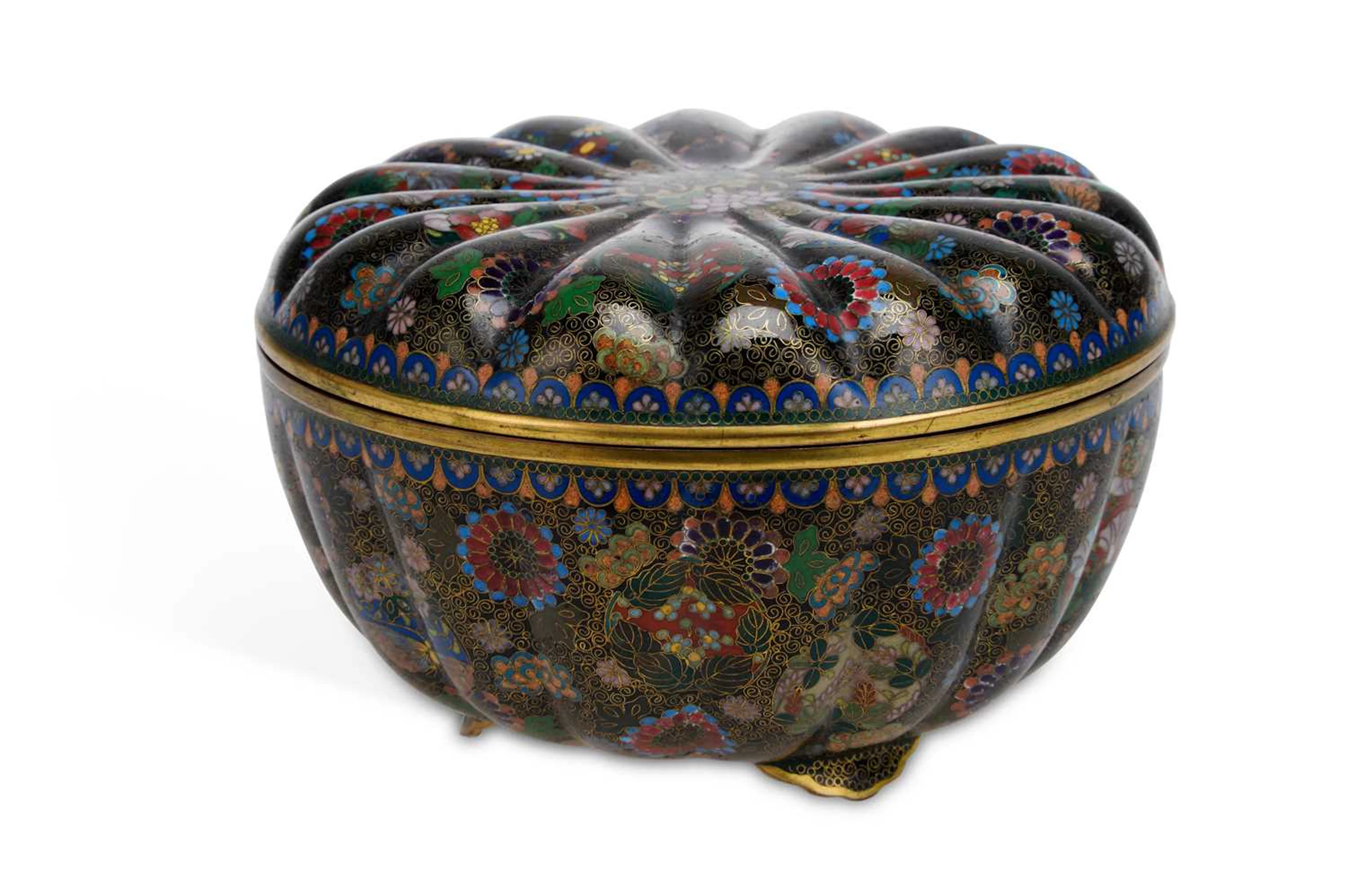 A JAPANESE CLOISONNÉ BOX AND COVER MEIJI PERIOD
