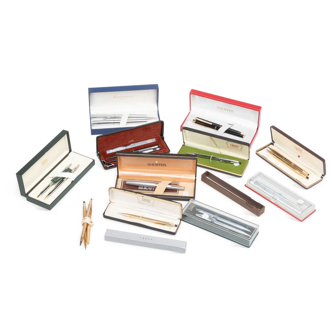 A GROUP OF CASED PENS