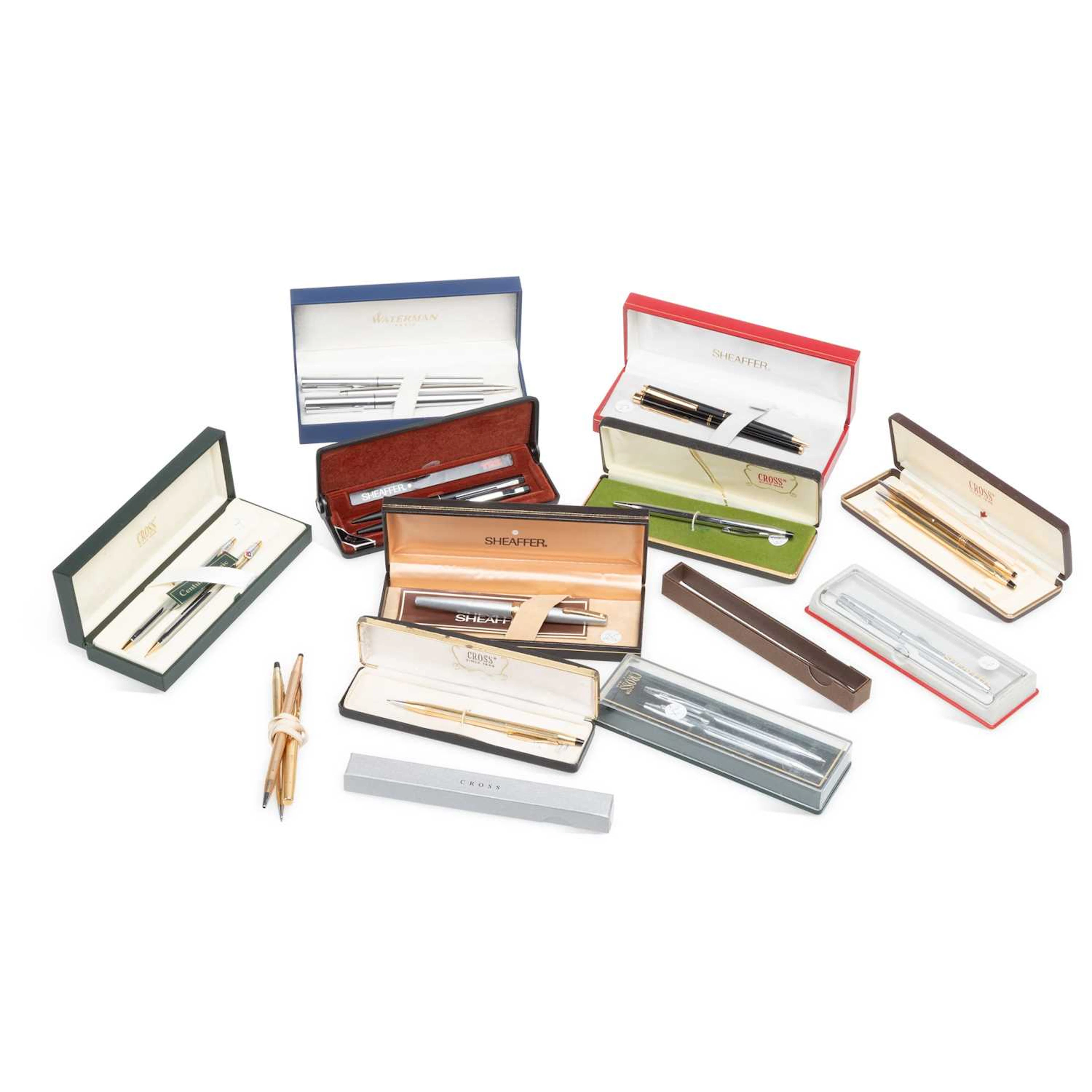 A GROUP OF CASED PENS