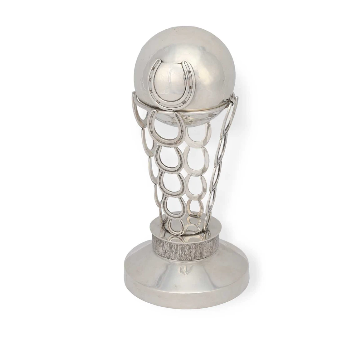 A MODERNIST SILVER POLO TROPHY