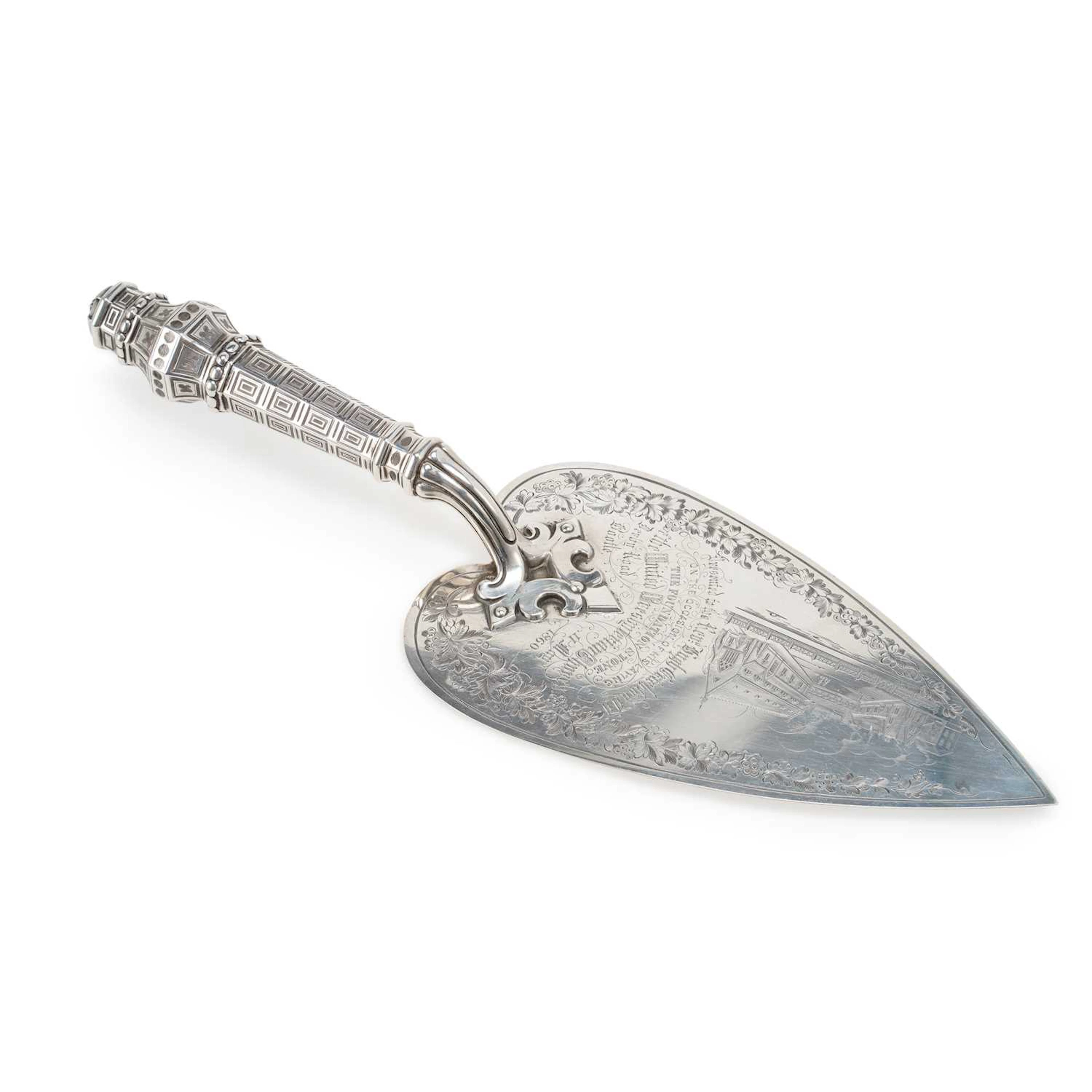 A VICTORIAN SILVER PRESENTATION TROWEL