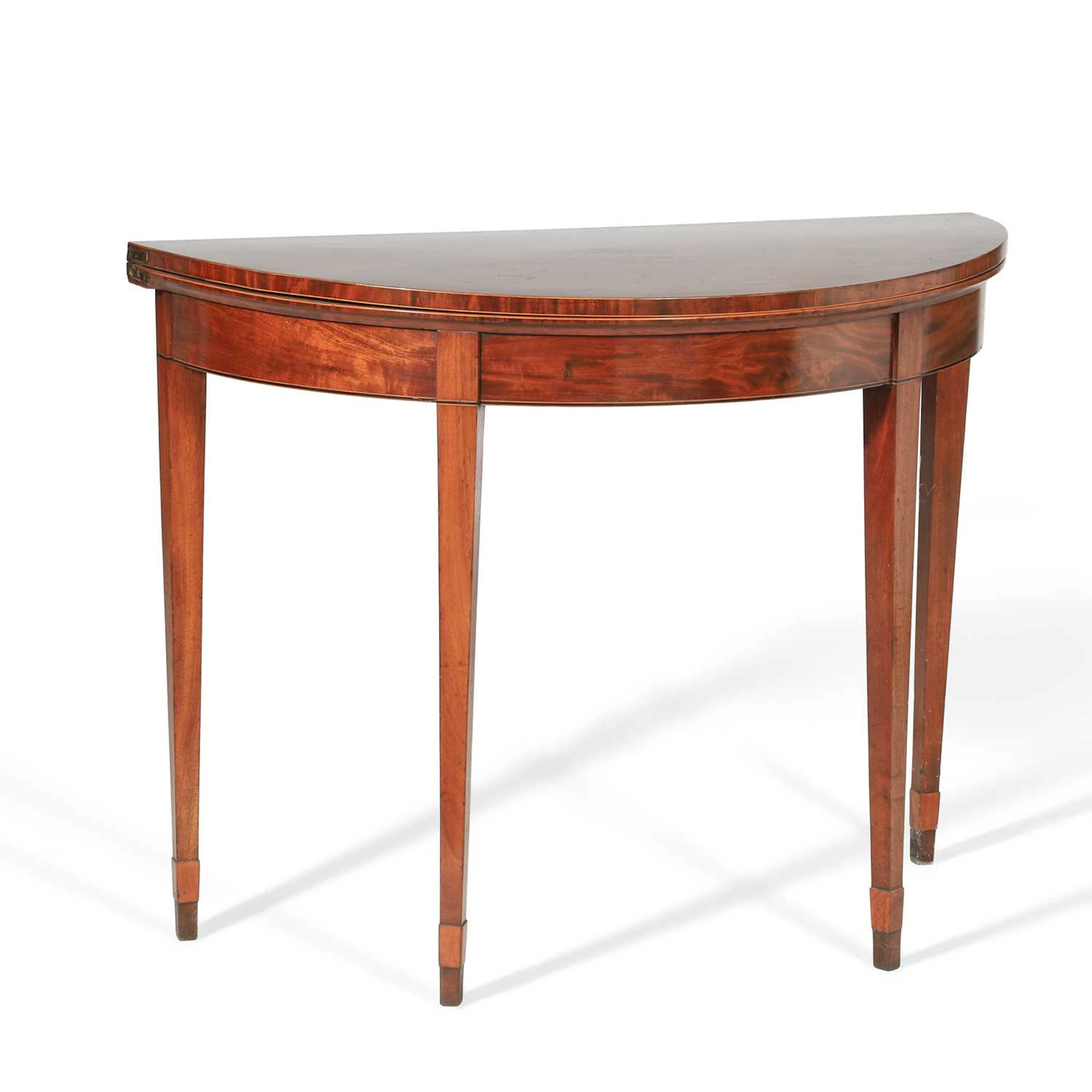 A GEORGE III MAHOGANY CARD TABLE