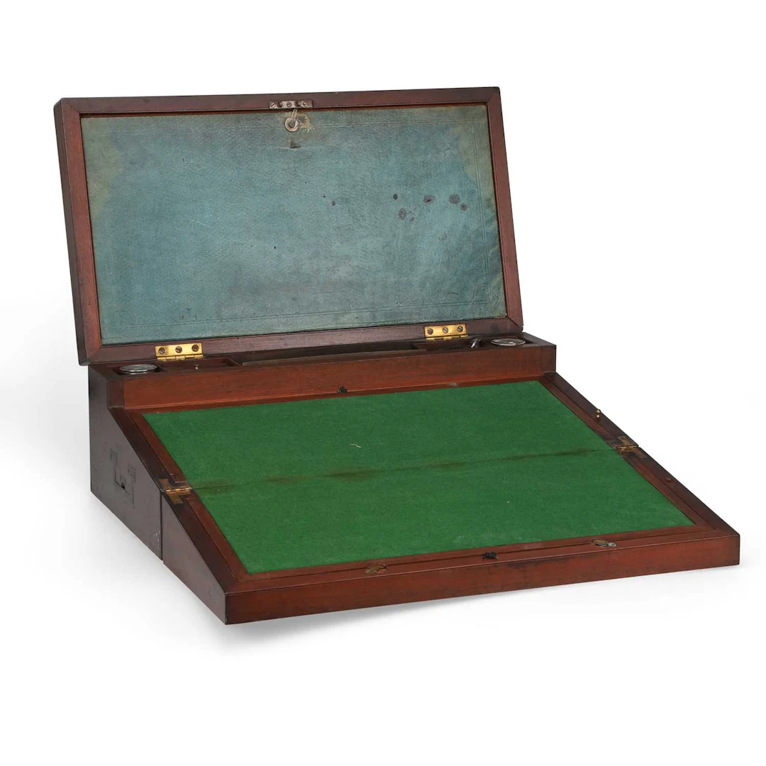 A MAHOGANY WRITING SLOPE