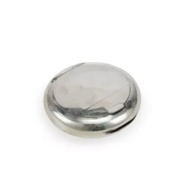 A GEORGE V SILVER NOVELTY 'SQUEEZE-SIDED' COMBINATION TOBACCO BOX AND VESTA