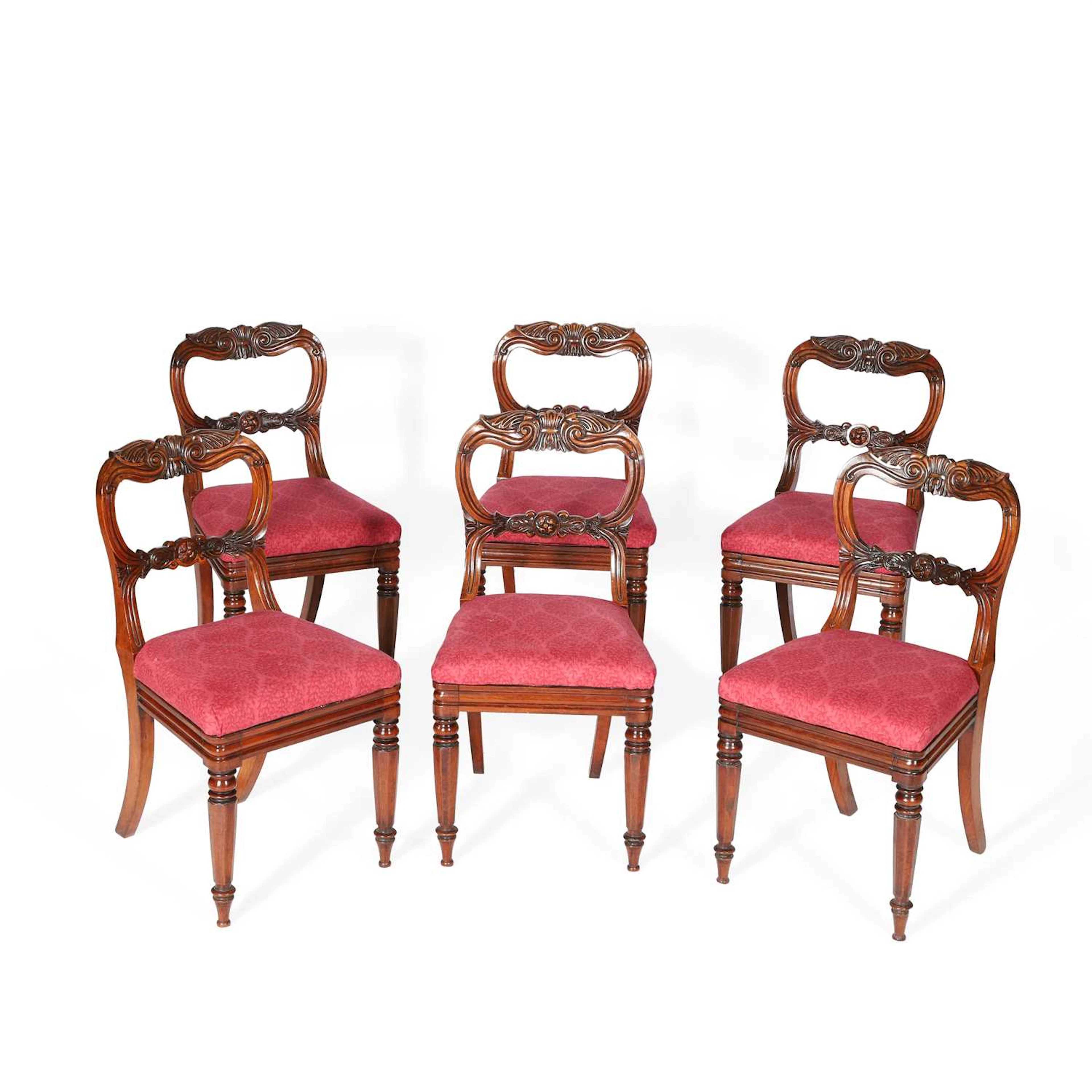 A SET OF SIX WILLIAM IV ROSEWOOD DINING CHAIRS