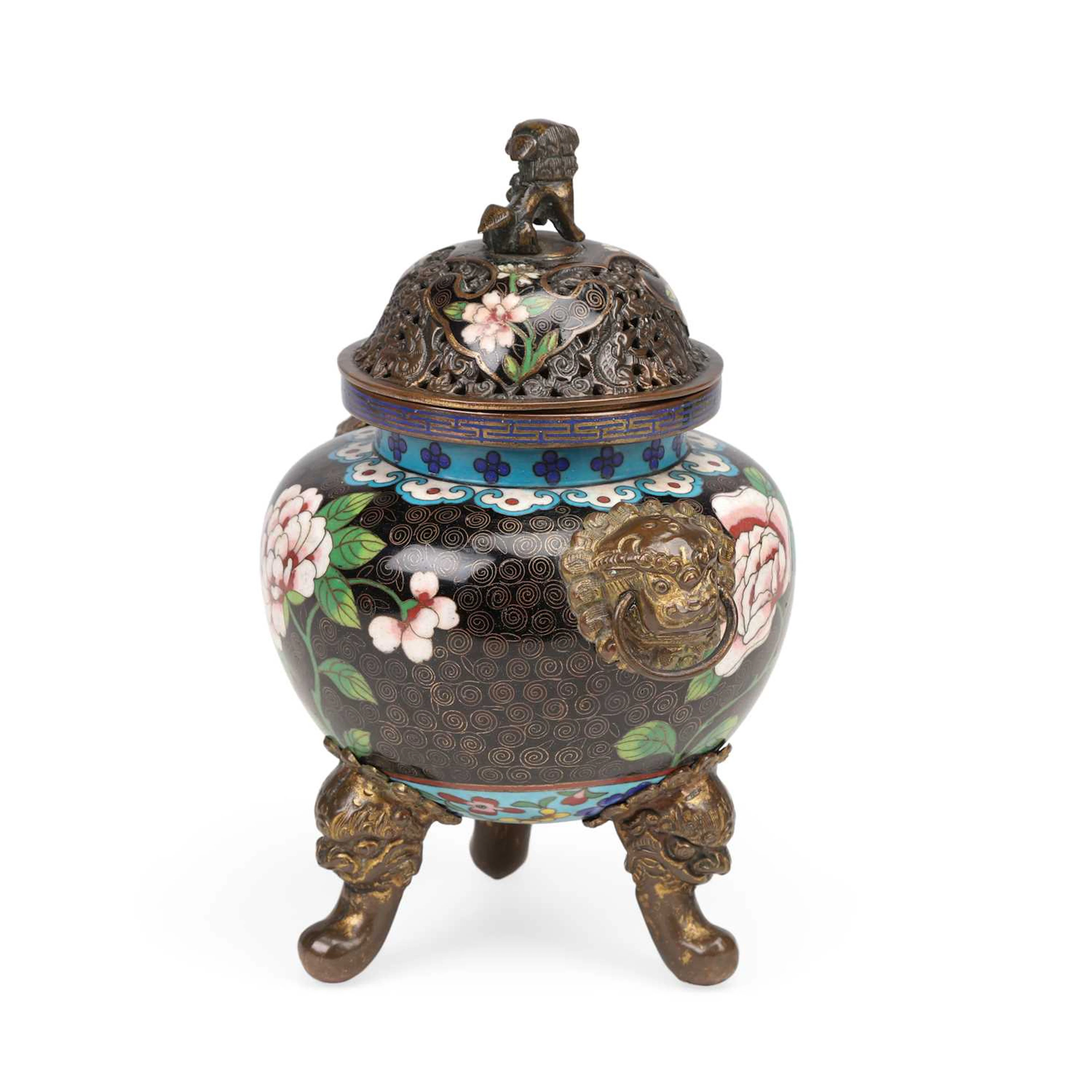 A CHINESE CLOISONNÉ ENAMEL CENSER