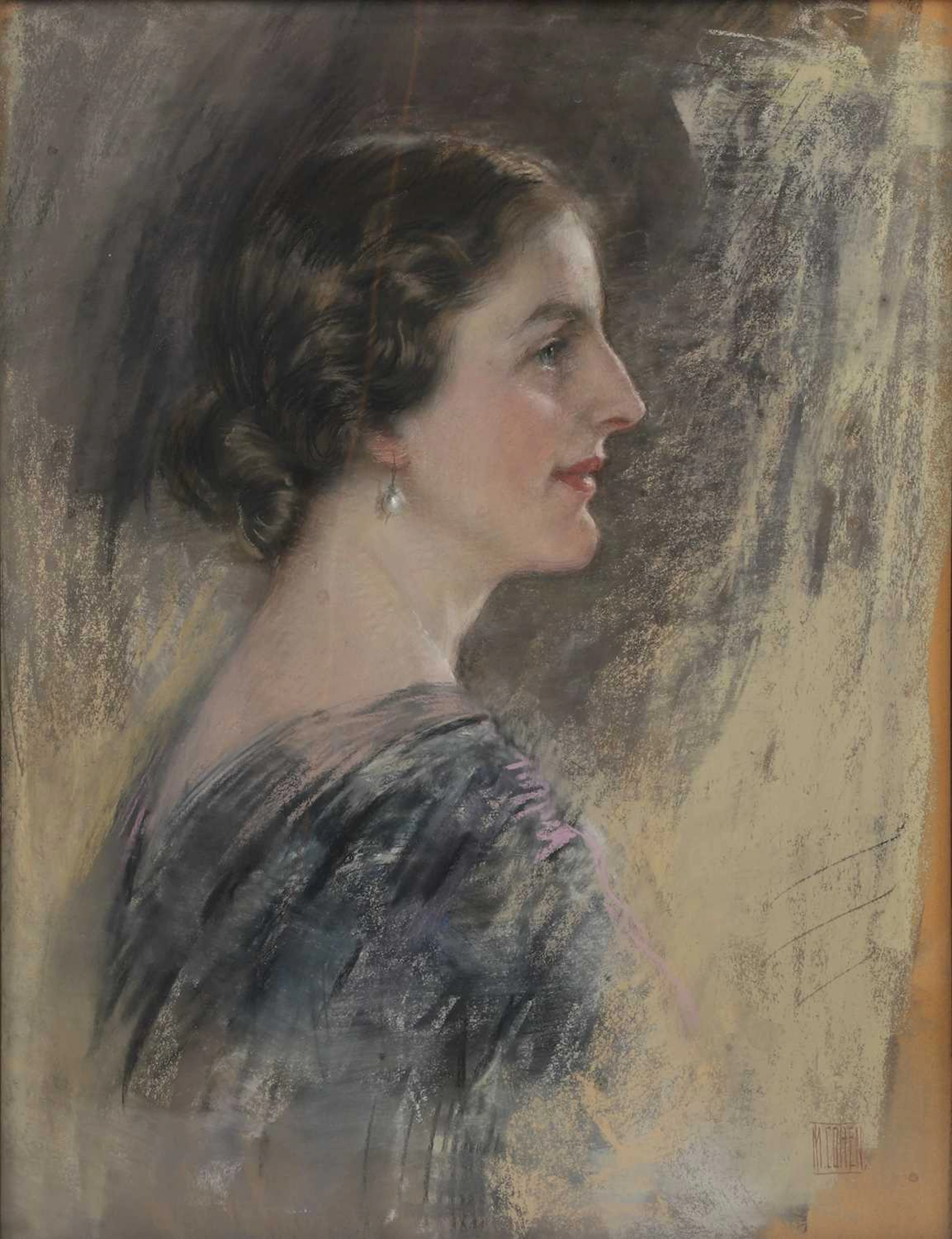 ISAAC MICHAEL COHEN (AUSTRALIAN 1884-1951) PORTRAIT OF KATHERINE NANCY