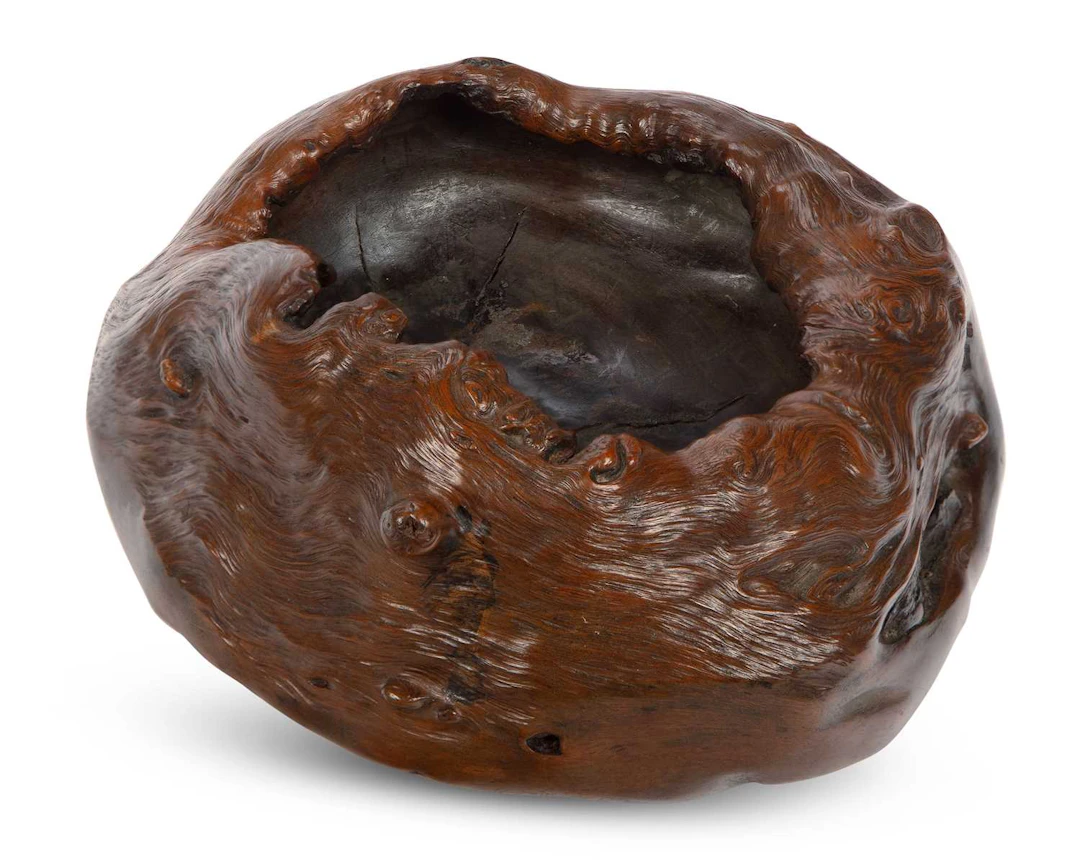 A CHINESE BURRWOOD CENSER QING DYNASTY