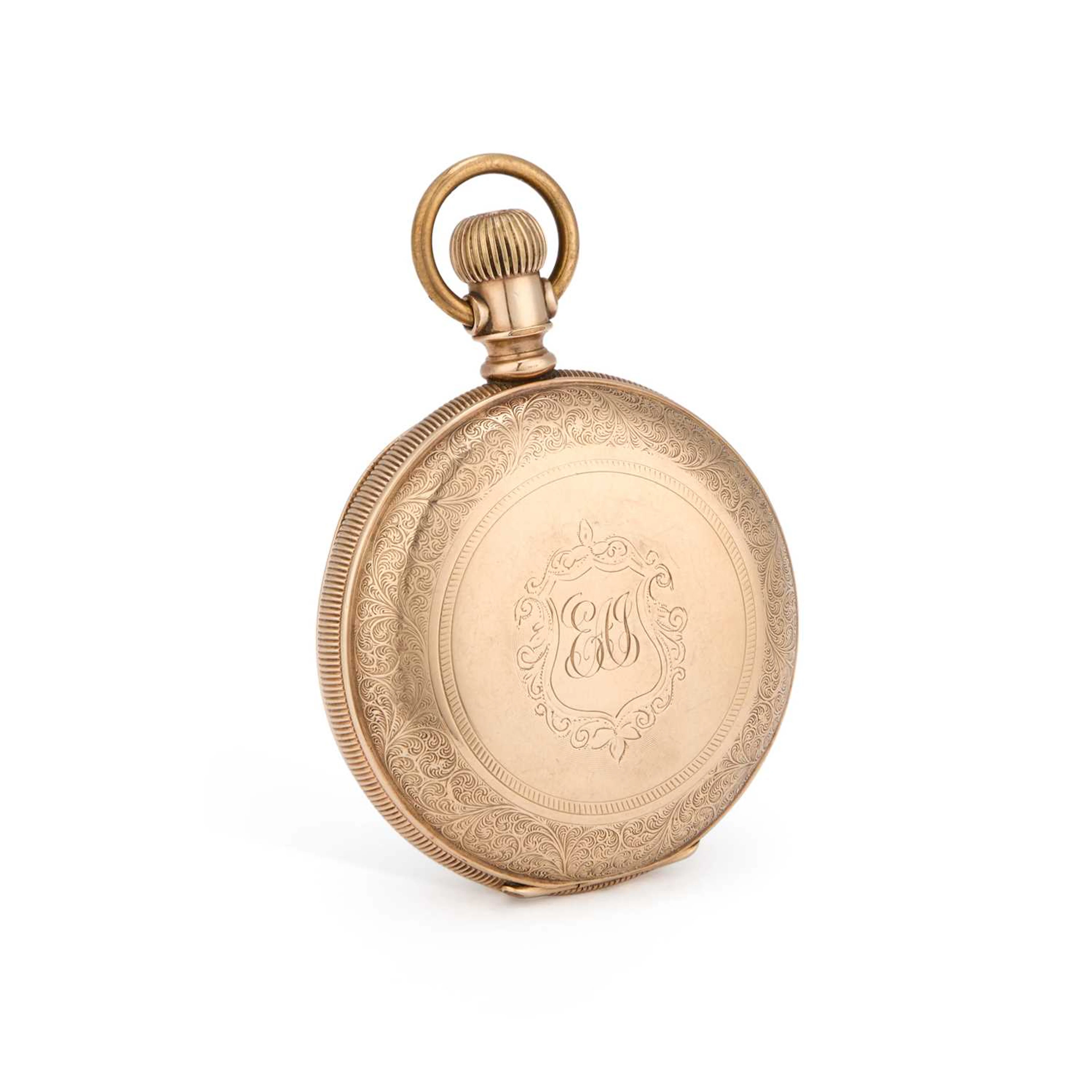 A GOLD PLATED WALTHAM HUNTER POCKET WATCH