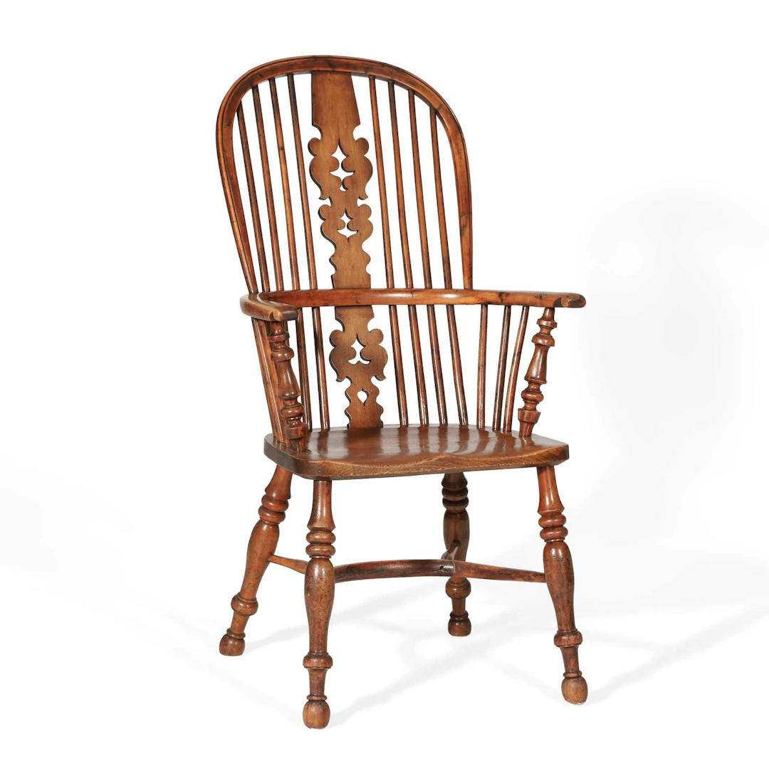 A YEW AND ELM WINDSOR ARMCHAIR