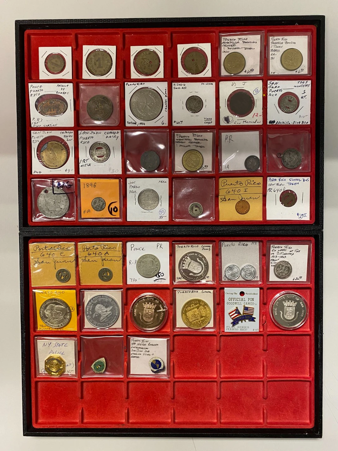 PUERTO RICO, ETC.: LOT of 39 tokens