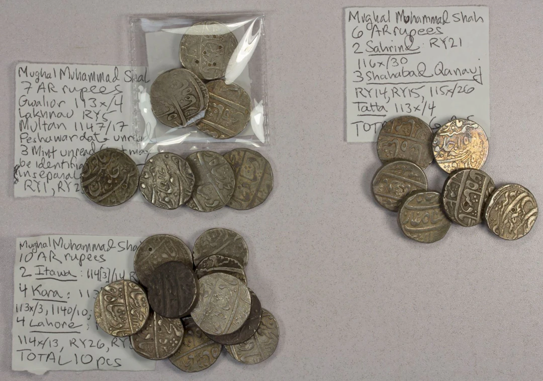INDIA: MUGHAL: Muhammad Shah, 1719-1748, LOT of 23 silver rupees