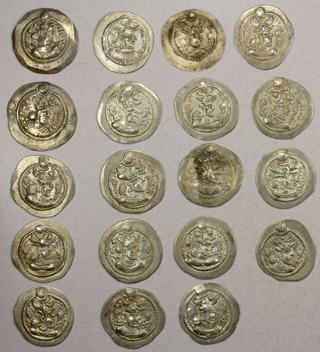ANCIENT PERSIA: SASANIAN KINGDOM: Peroz, 457-485, LOT of 13 regular