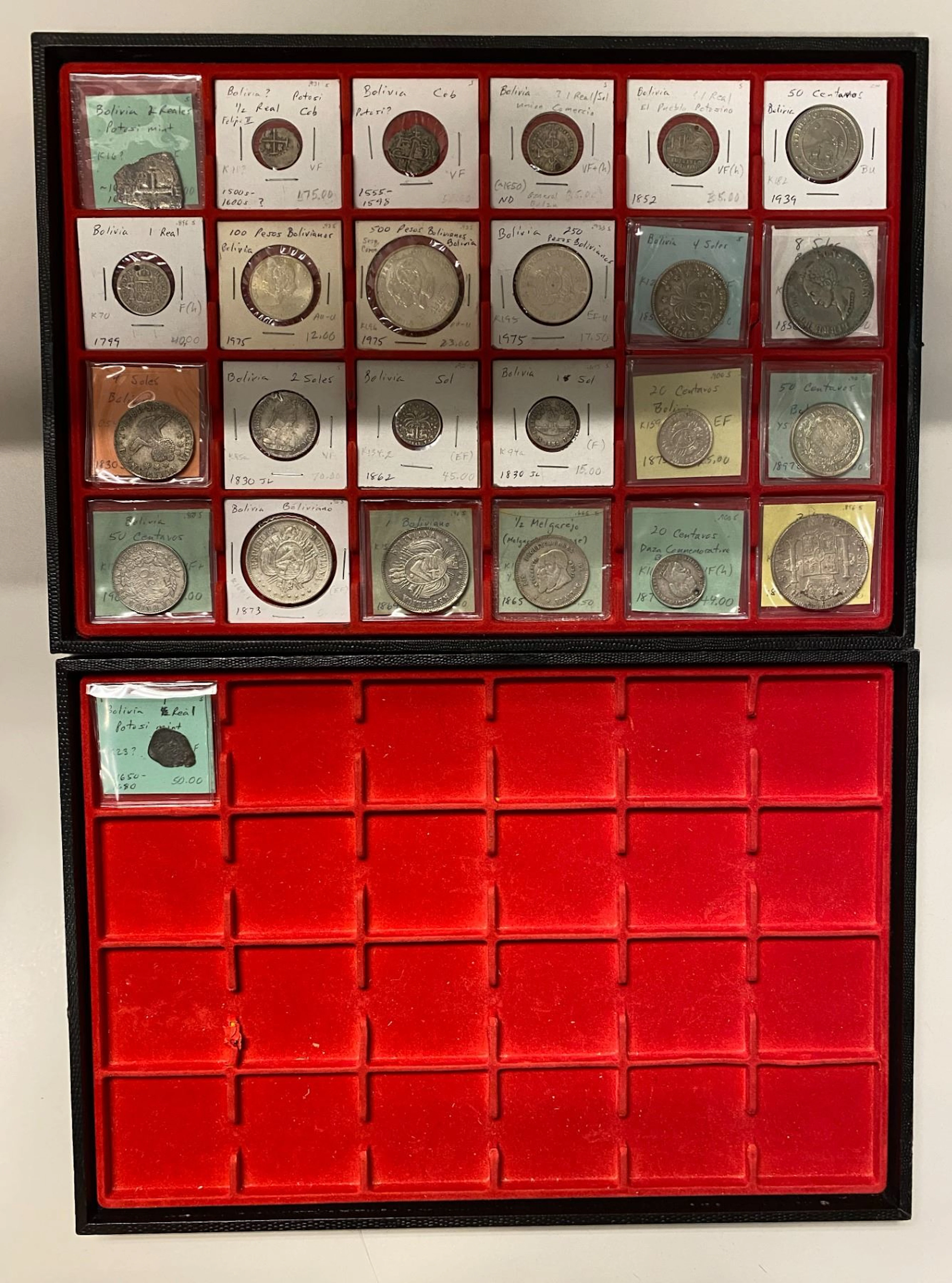 BOLIVIA: LOT of 25 coins