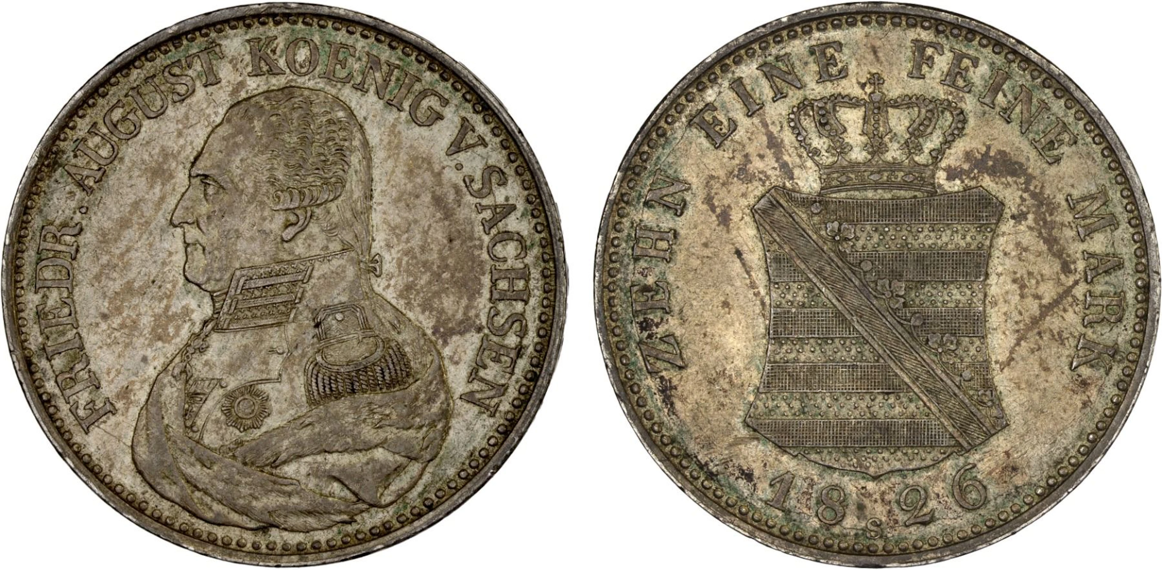 SAXONY: Friedrich August I, 1806-1827, AR conventionsthaler, Dresden, 1826, XF
