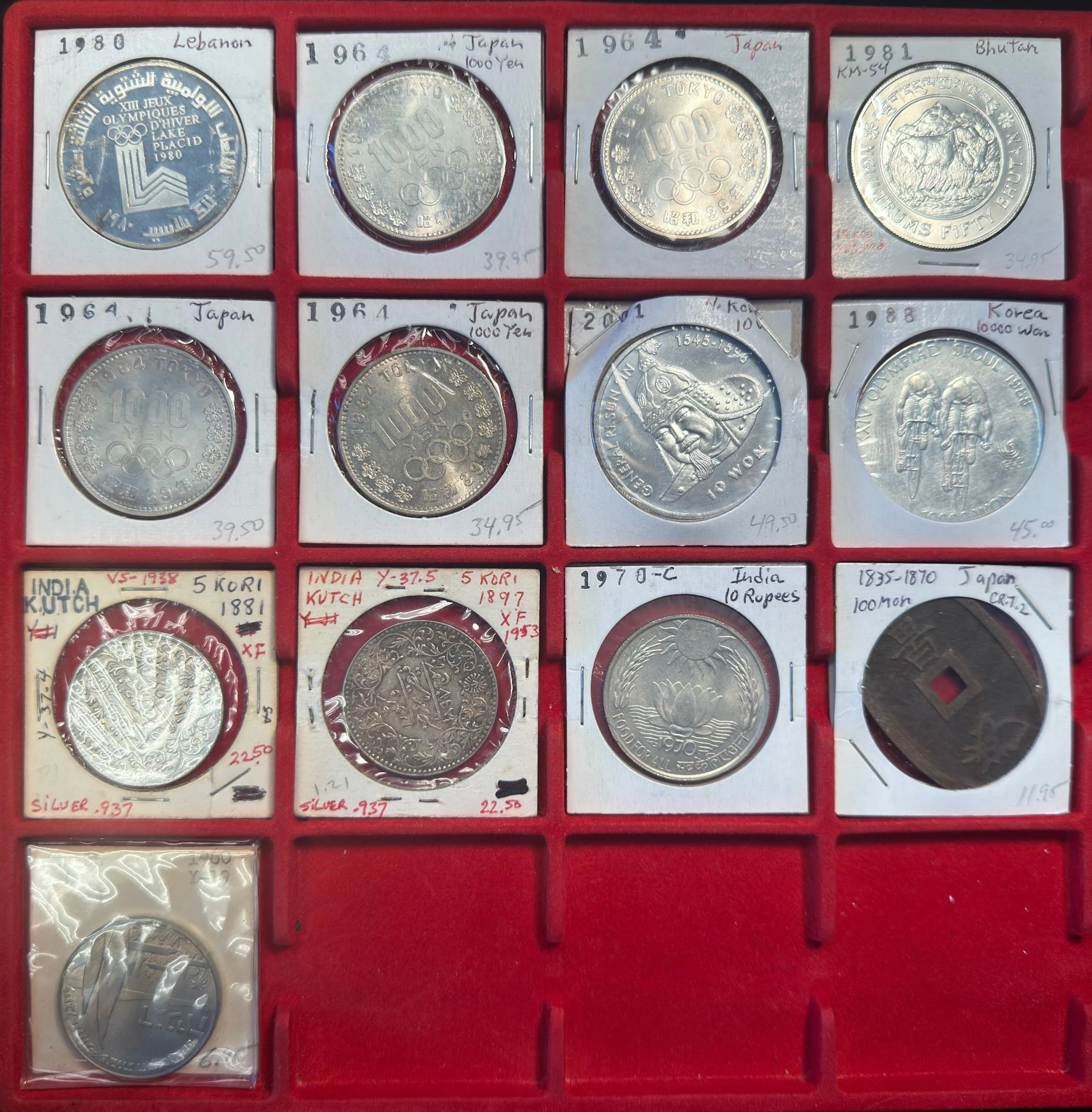 ASIA: LOT of 13 coins