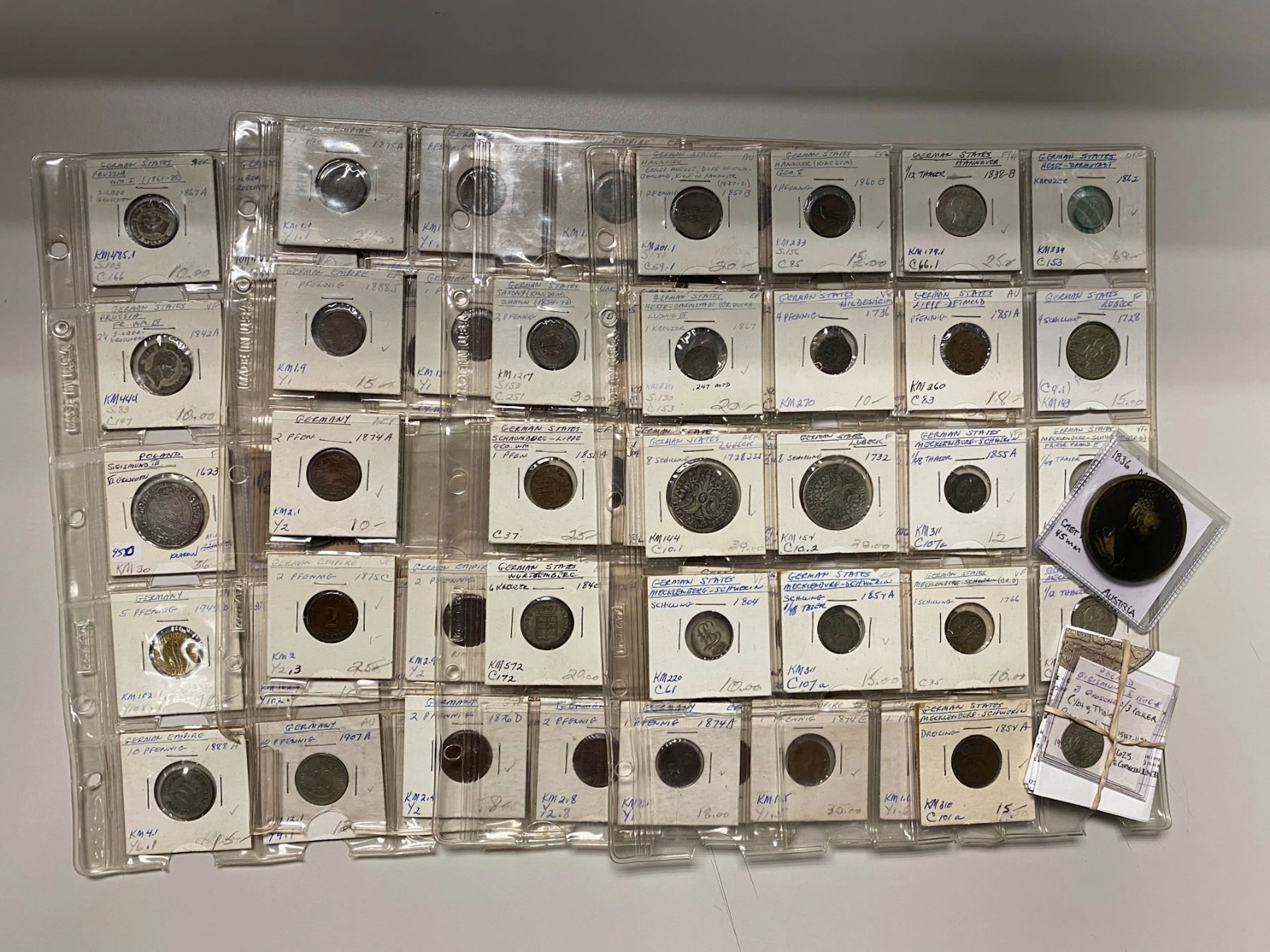 GERMANY: STATES, ETC.: LOT of 66 coins