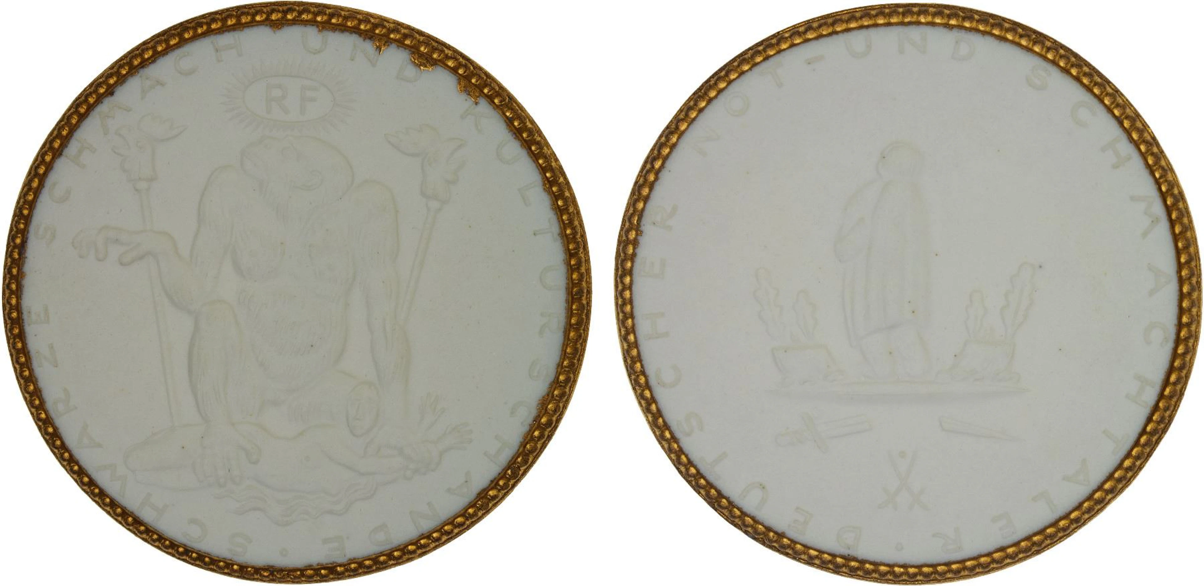 GERMANY: Weimar Republic, porcelain medal, ND (1922), Unc