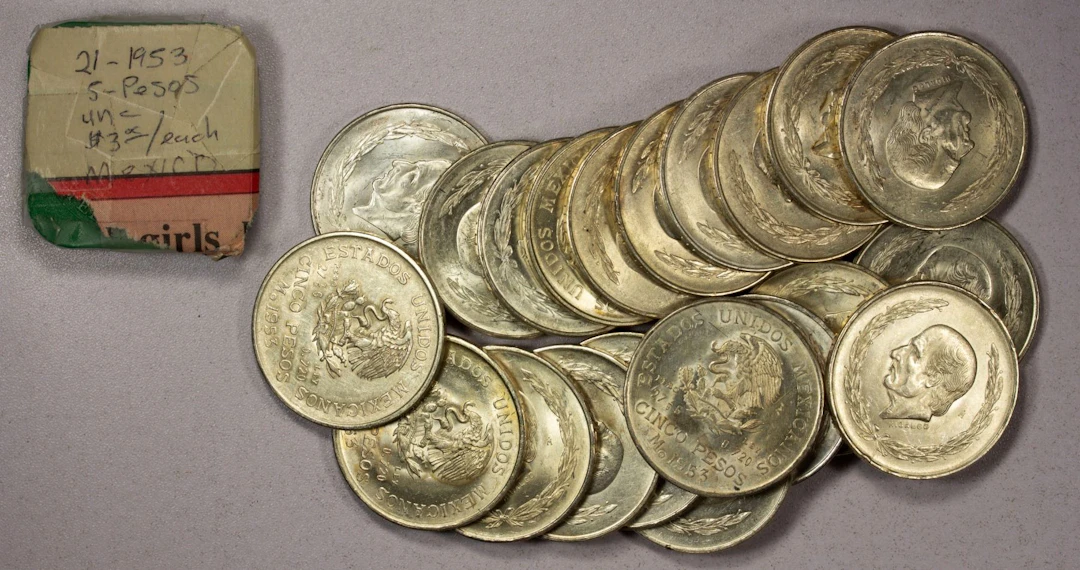 MEXICO: LOT of 21 silver coins