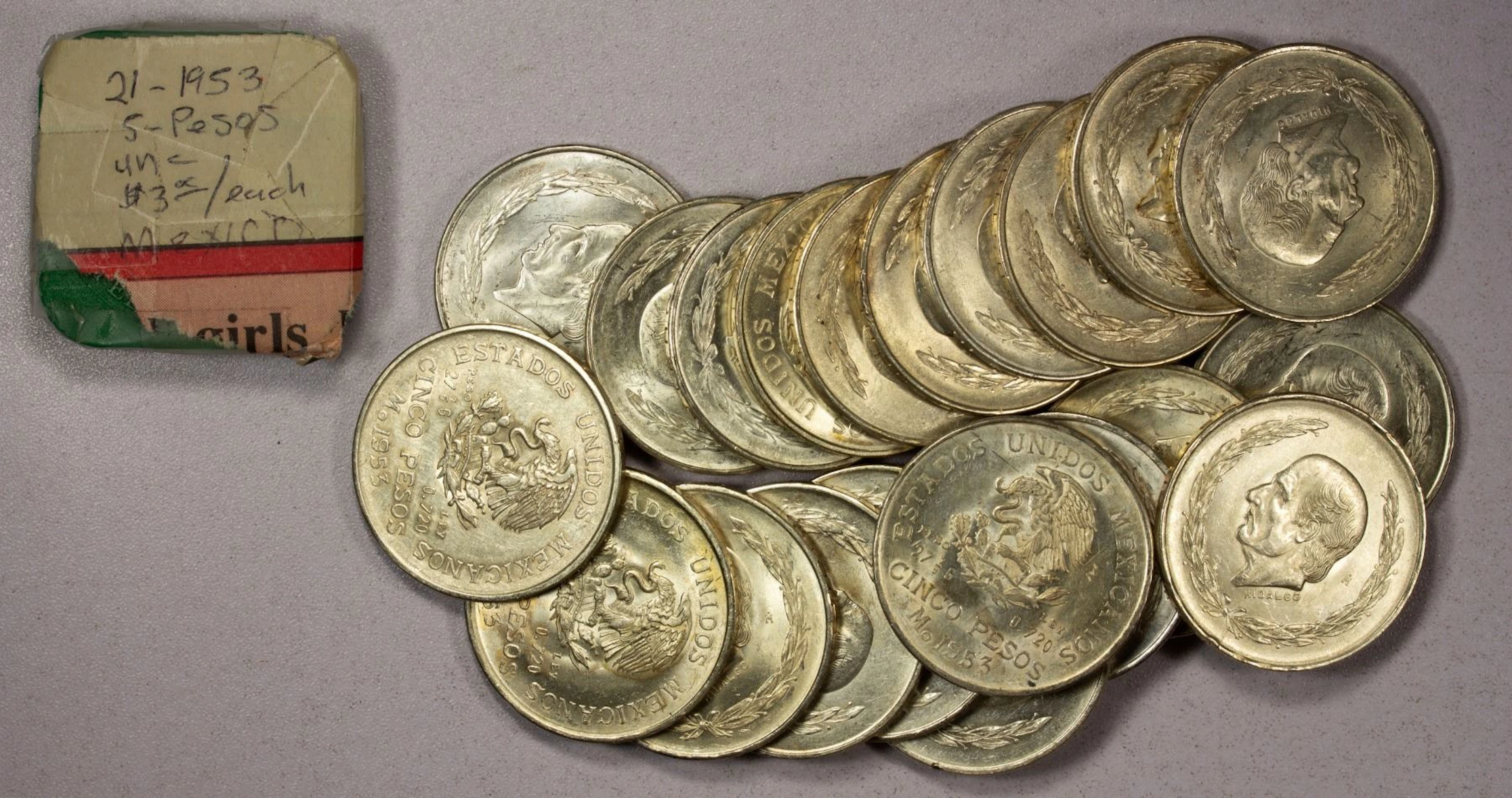 MEXICO: LOT of 21 silver coins