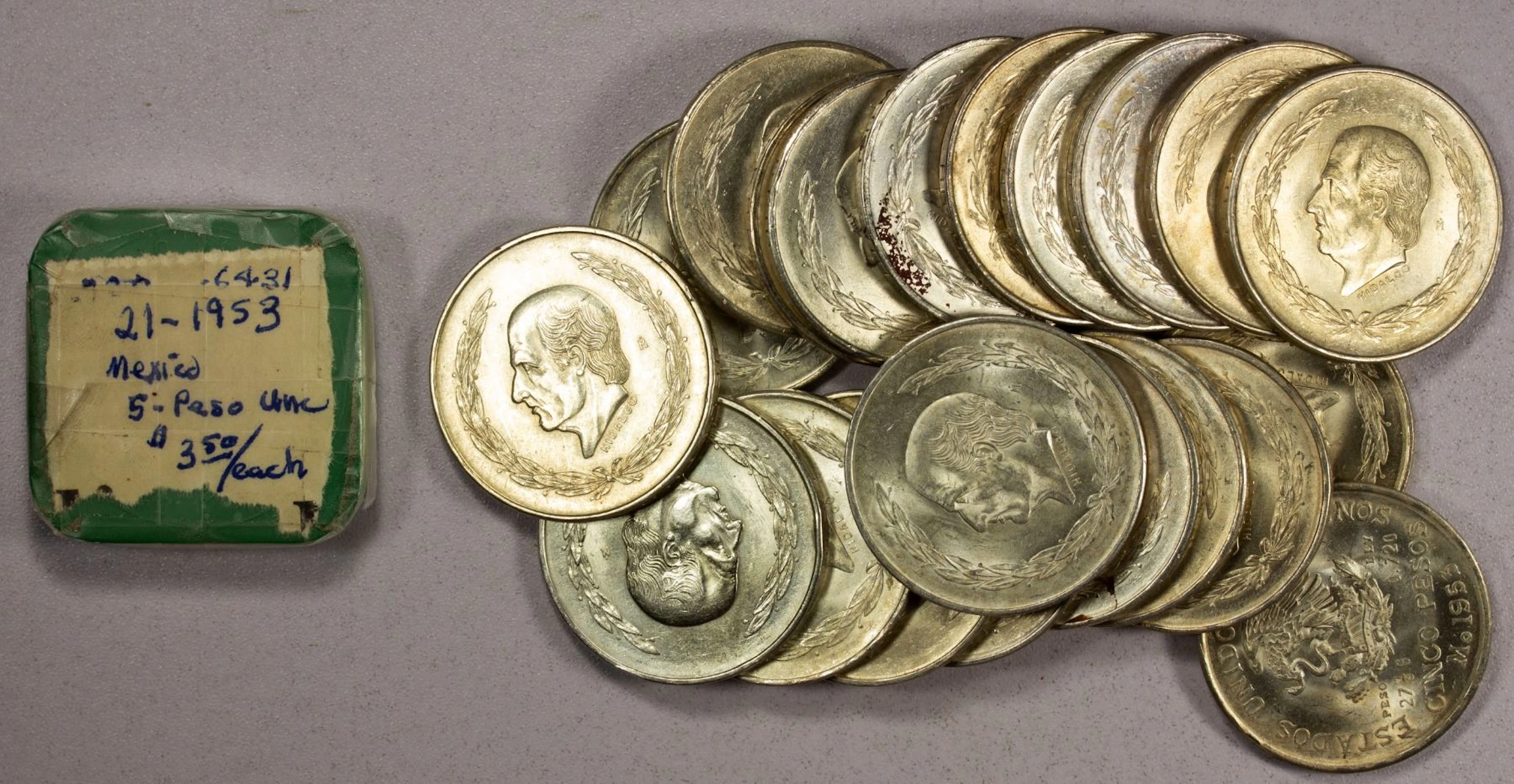 MEXICO: LOT of 21 silver coins