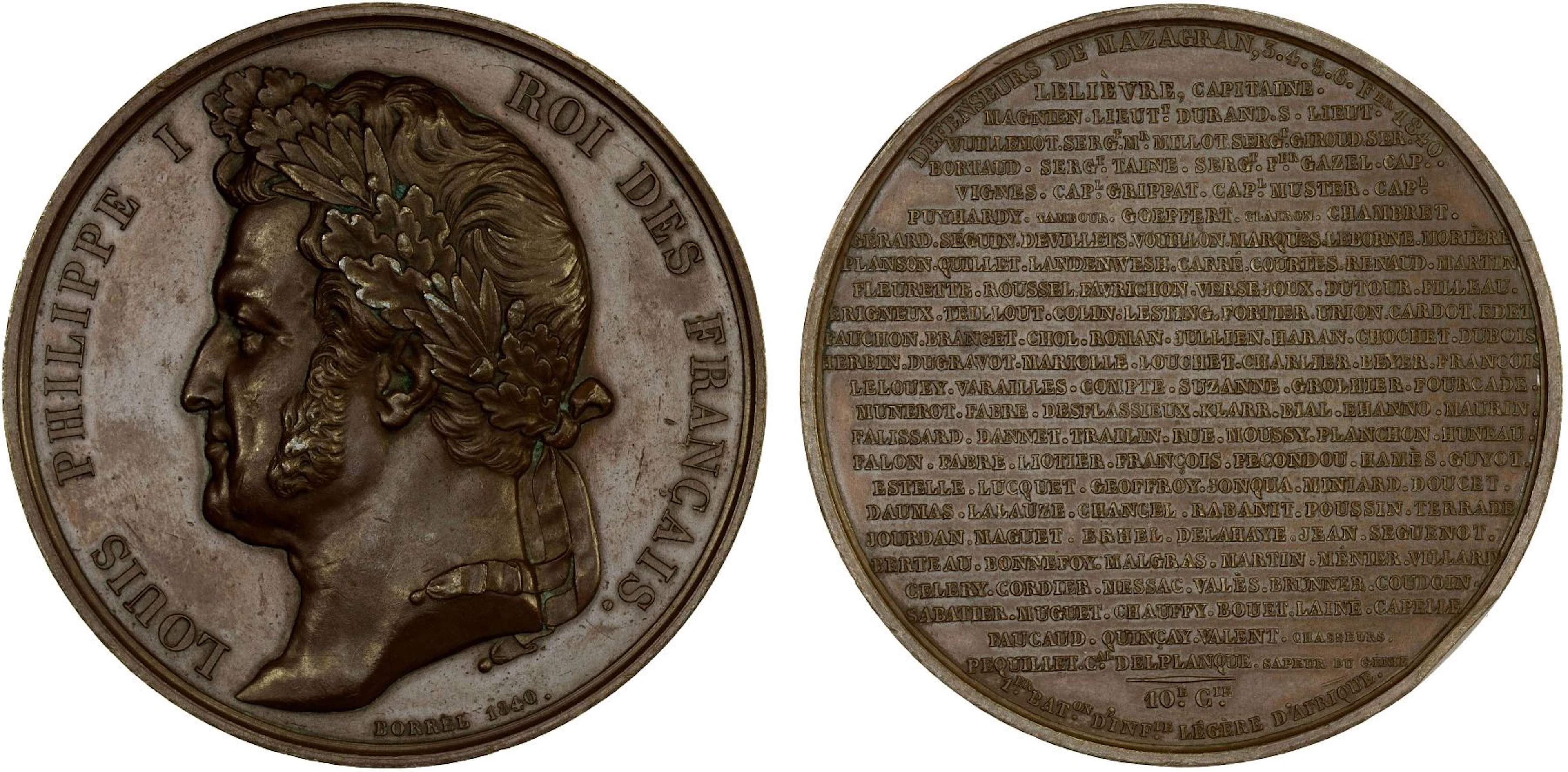ALGERIA: Louis Philippe I, 1830-1848, AE medal (74.23g), 1840, AU