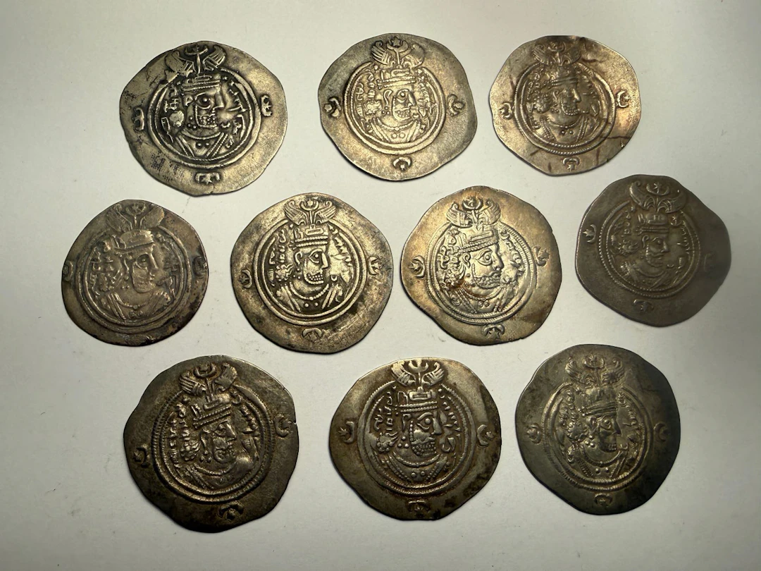 ANCIENT PERSIA: SASANIAN KINGDOM: LOT of 10 AR drachms