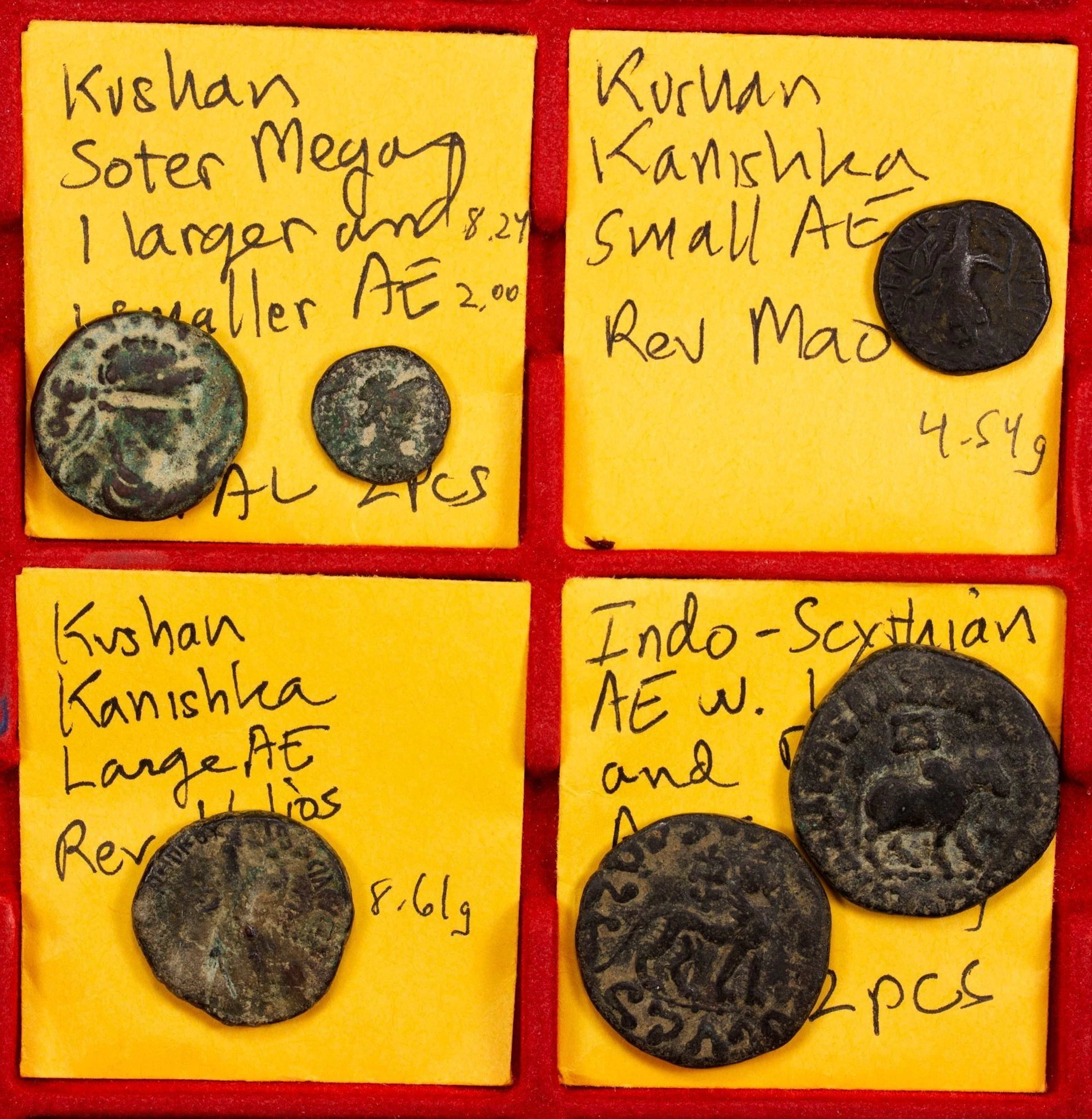 ANCIENT INDIA: KUSHAN & INDO-SCYTHIAN: LOT of 6 copper coins