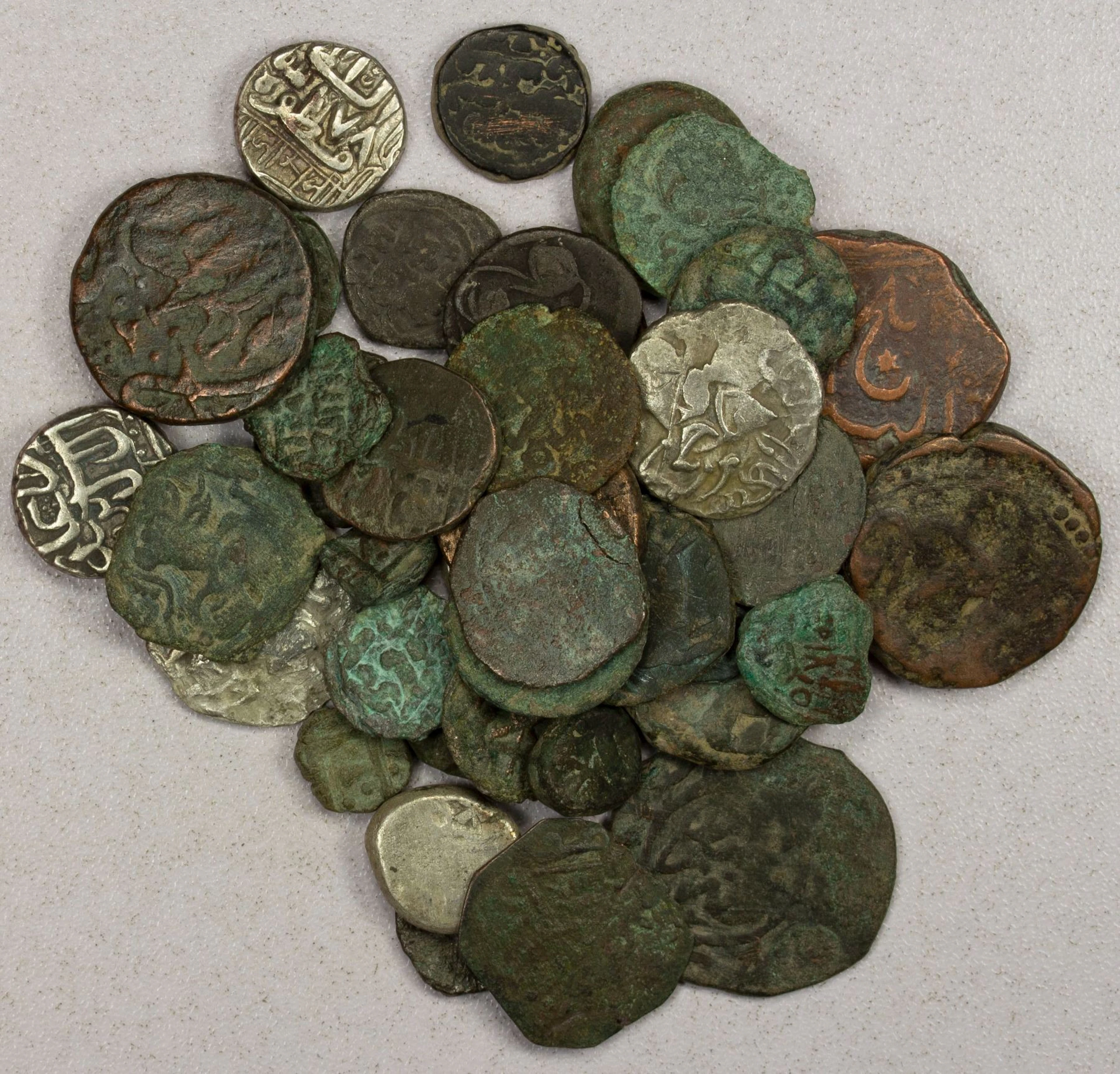 MEDIEVAL ISLAMIC: LOT of 34 copper and 6 small silver coin