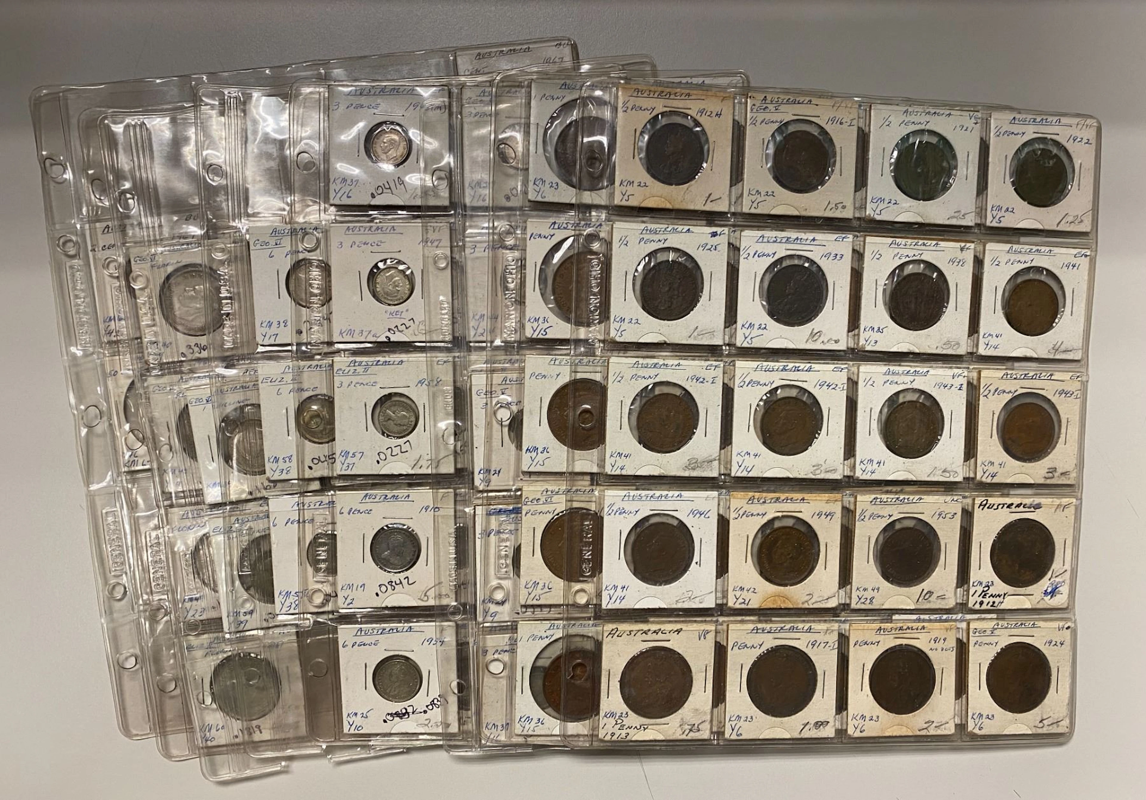 AUSTRALIA: LOT of 129 coins
