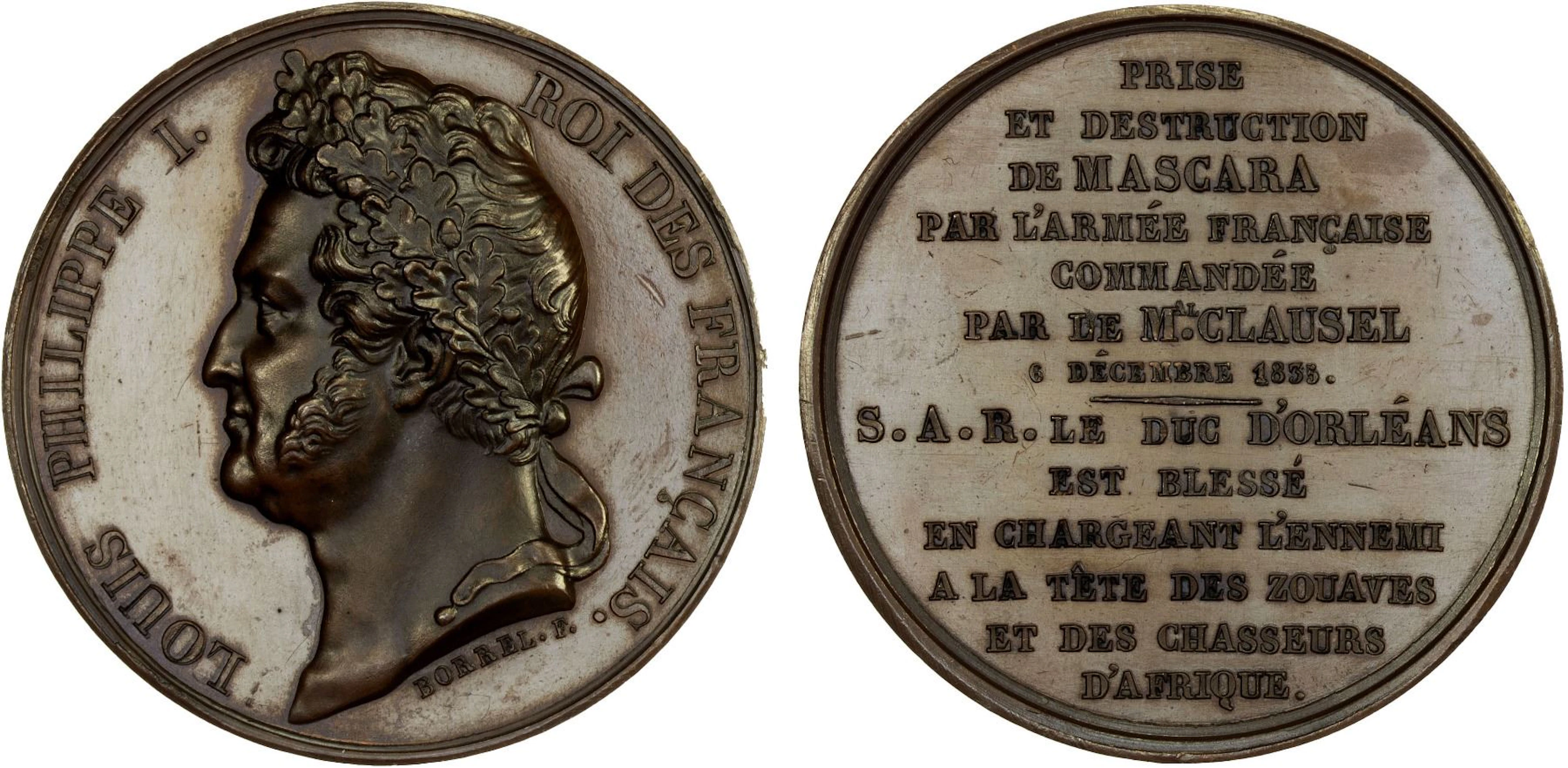 ALGERIA: Louis Philippe I, 1830-1848, AE medal (28.85g), 1835, Unc