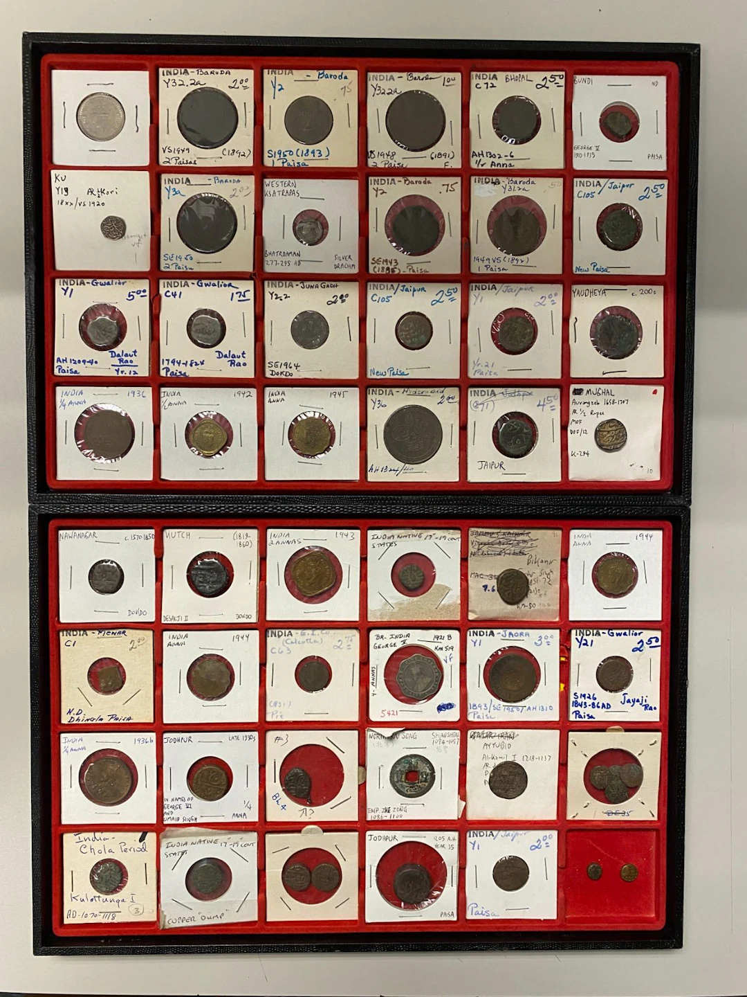 INDIA: LOT of 4 silver coins and about 112 copper coins