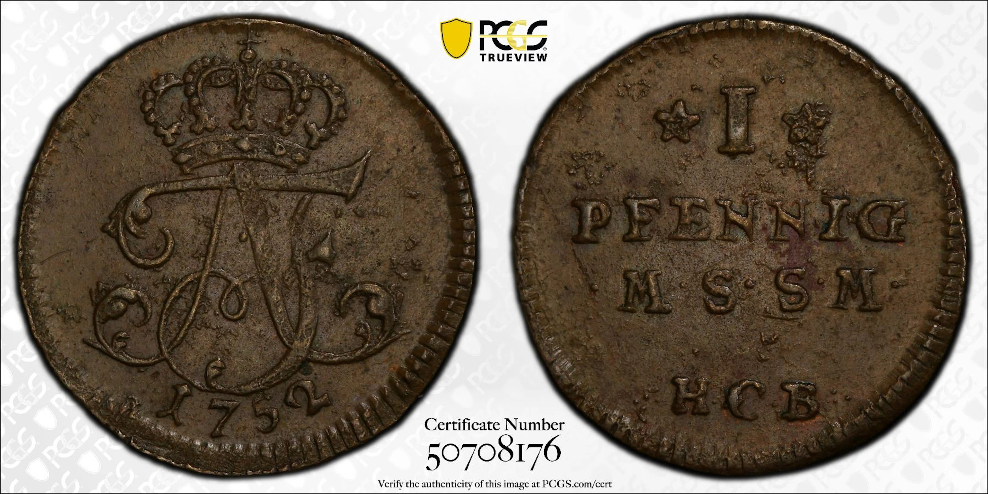 MECKLENBURG-STRELITZ: Adolf Friedrich III, 1708-1752, AE pfennig