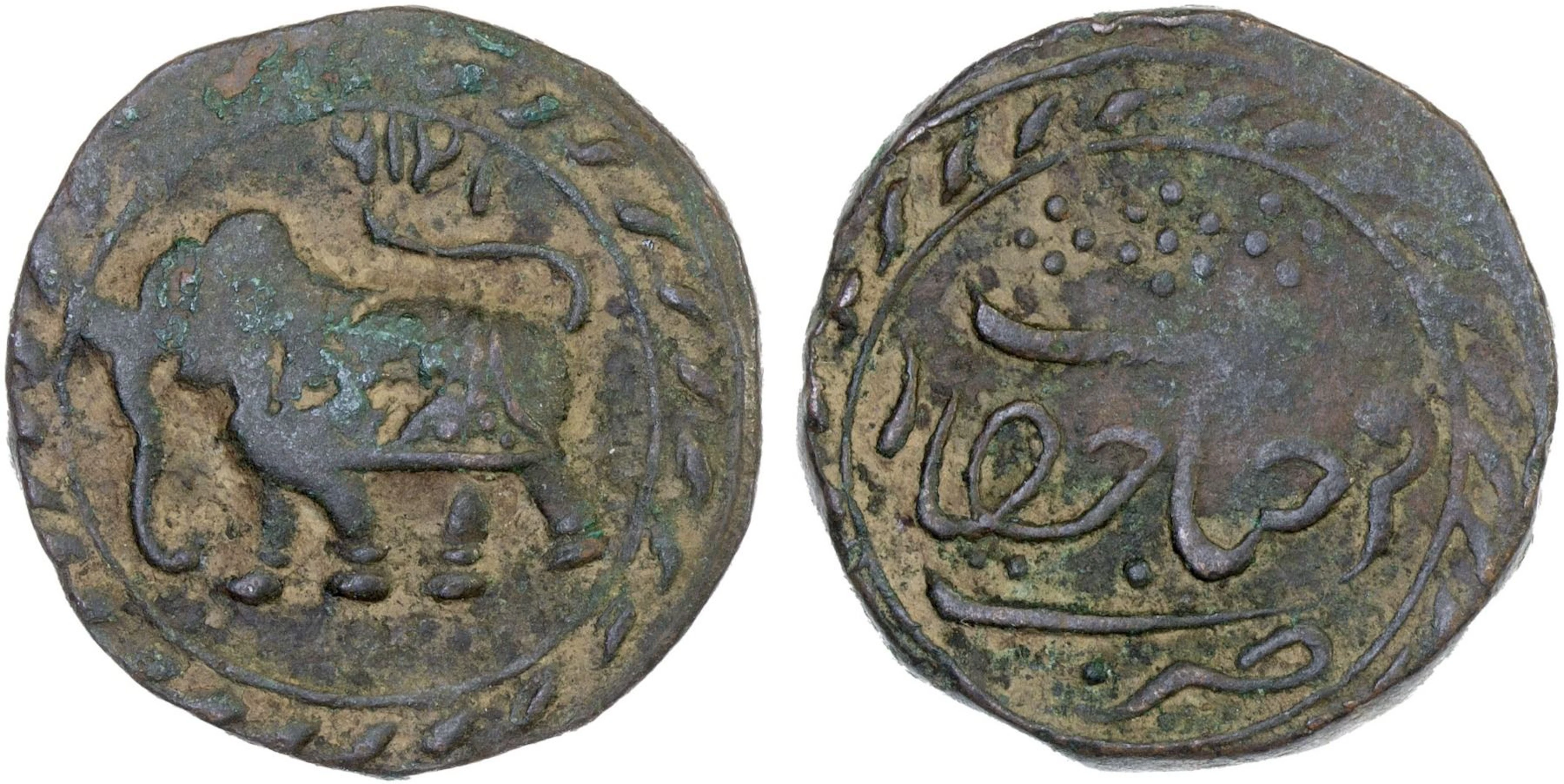 MYSORE: Tipu Sultan, 1782-1799, AE paisa (zohra), (11.48g), Farrukhyab-Hisar