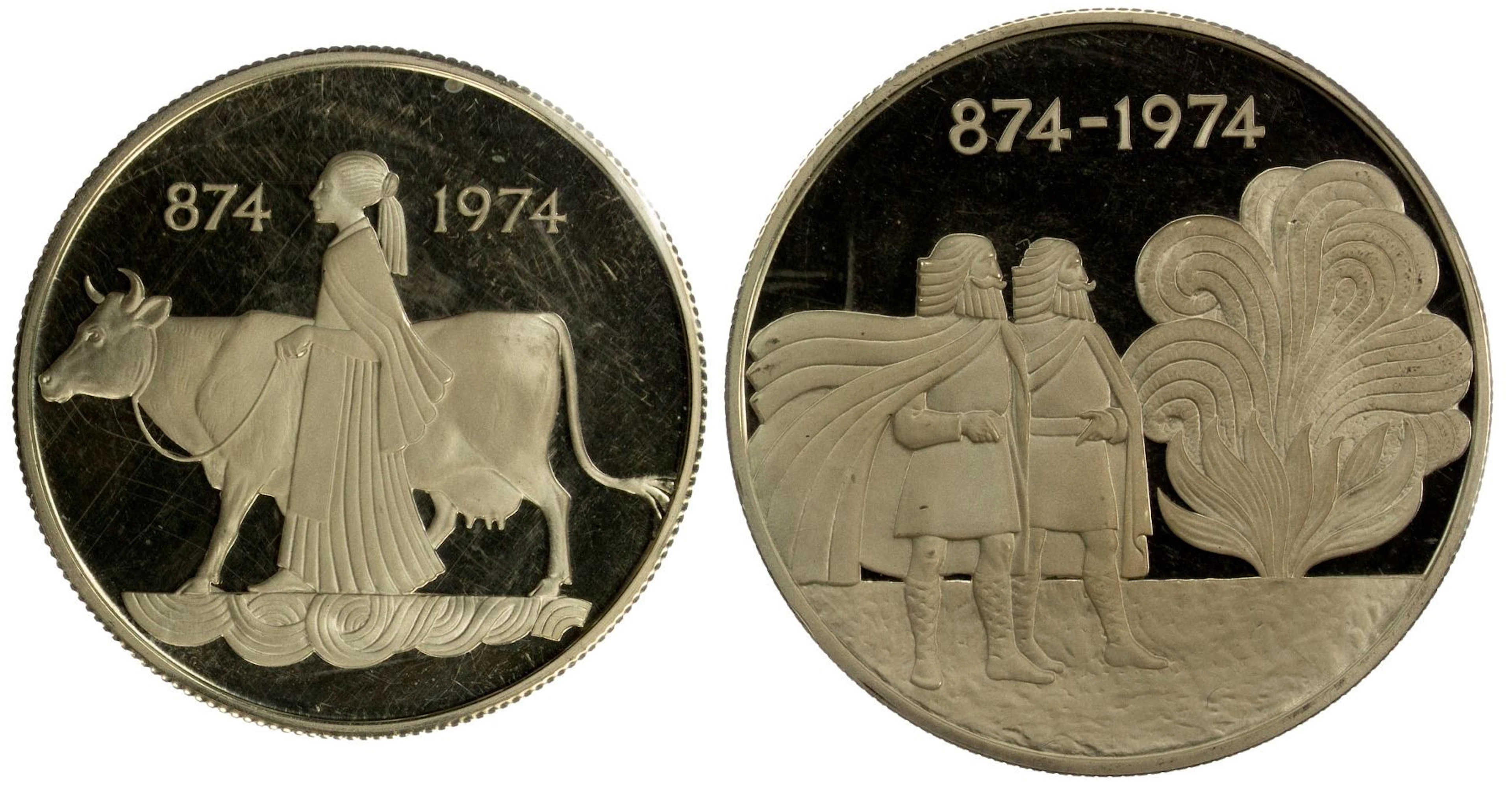 ICELAND: Republic, 2-coin proof set, 1974