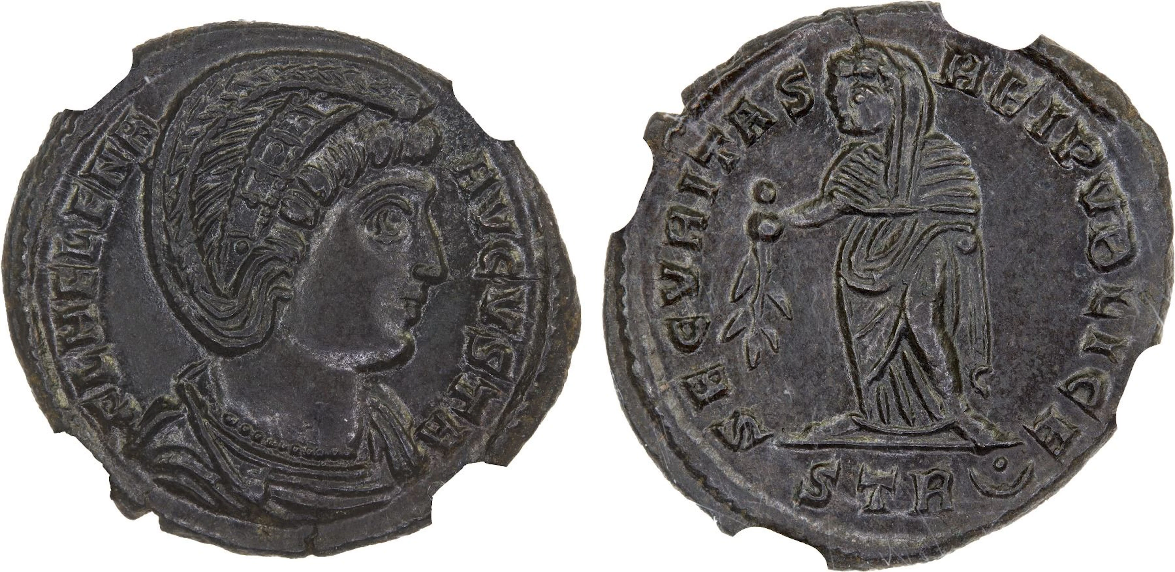 ROMAN EMPIRE: Helena, augusta, 324-330 AD, BI nummus (3.16g), Treveri