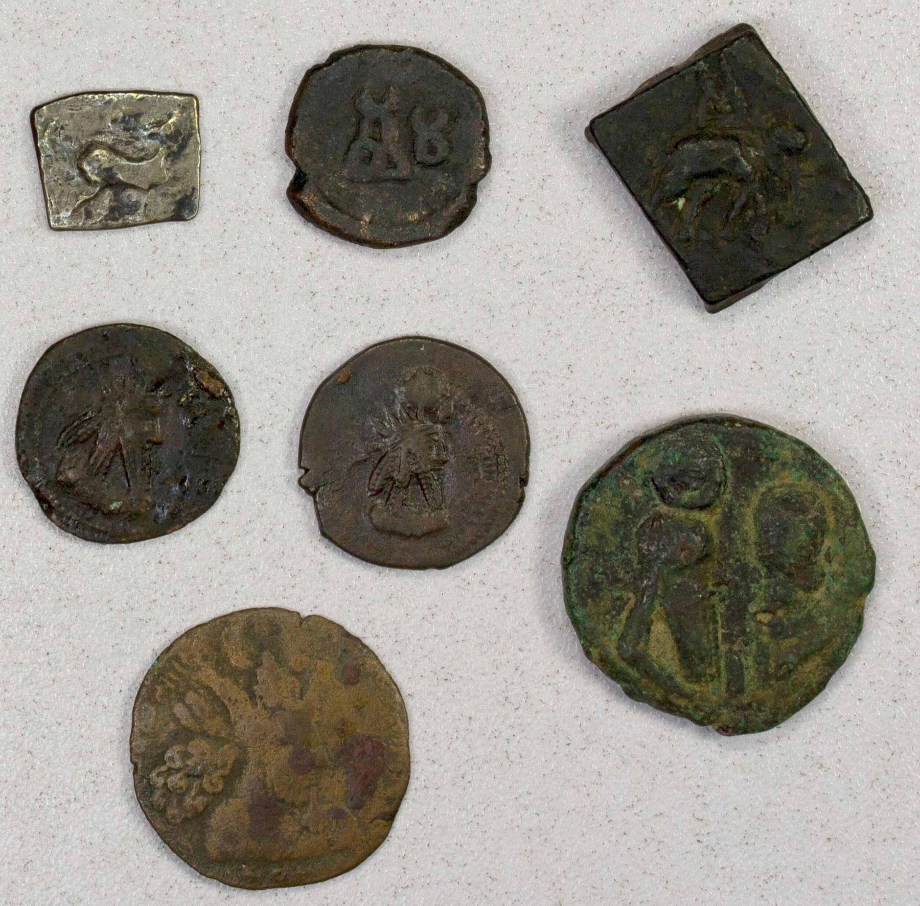 ANCIENT PERSIA: SASANIAN KINGDOM & ANICENT INDIA: LOT of 6 copper