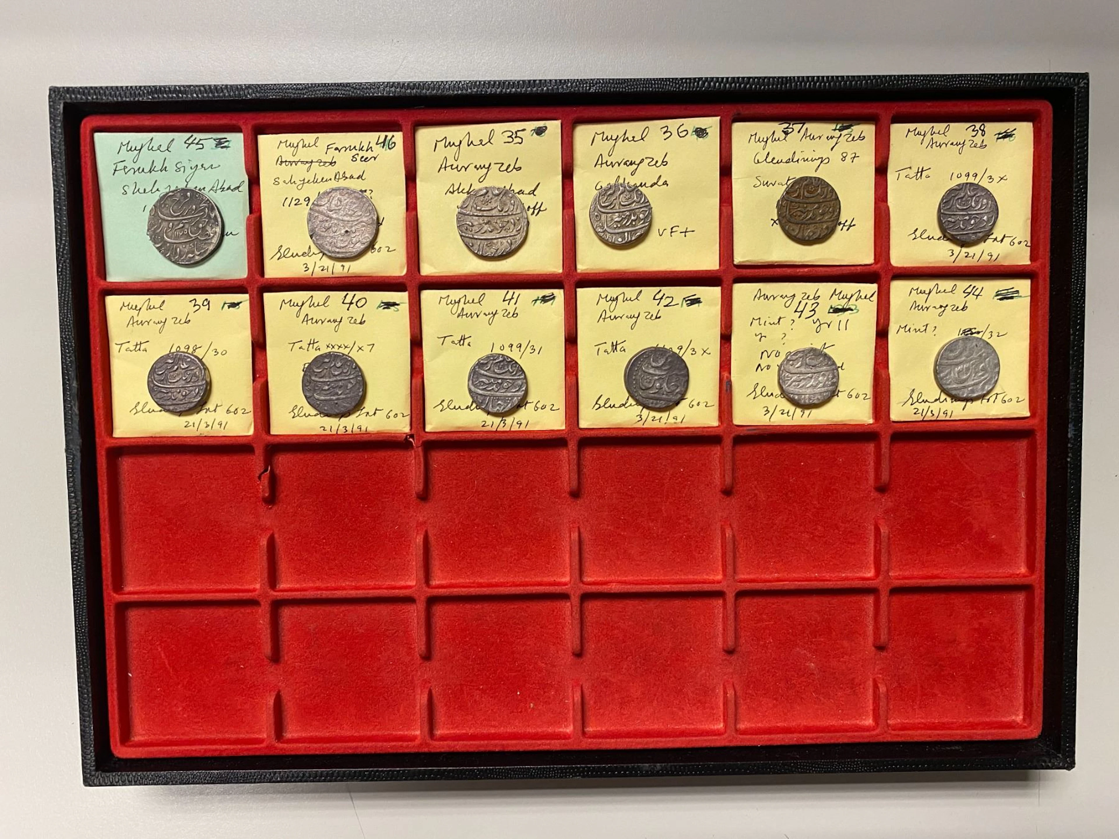 INDIA: MUGHAL: LOT of 12 silver rupees