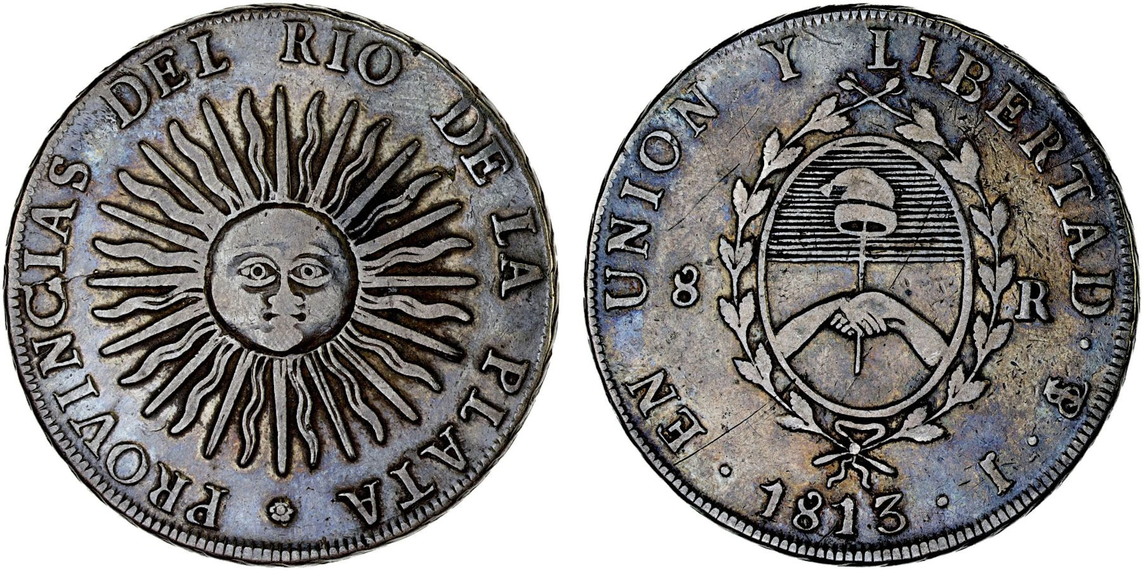 ARGENTINA: Rio De La Plata, AR 8 reales, 1813-PTS, Fine