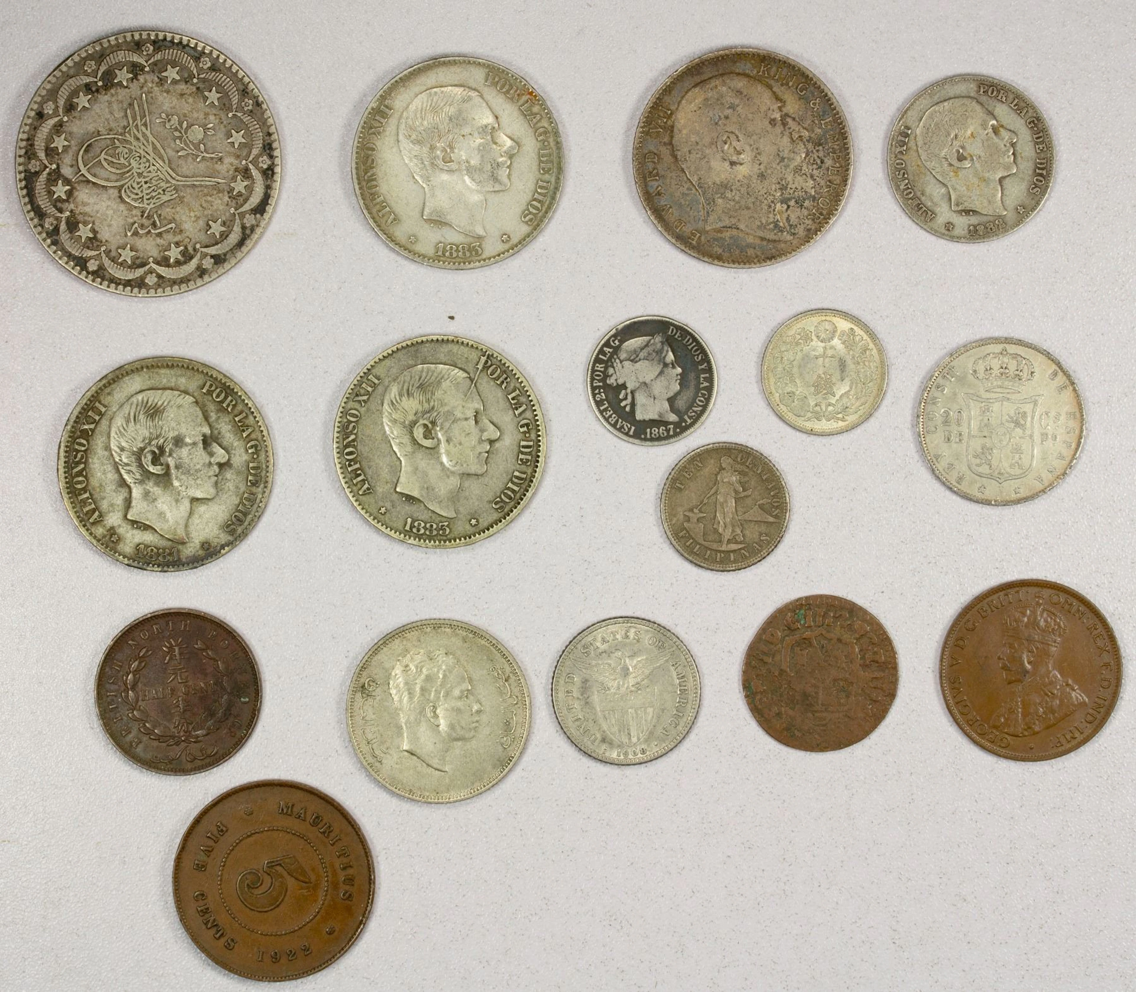 ASIA AND OCEANIA: LOT of 16 coins