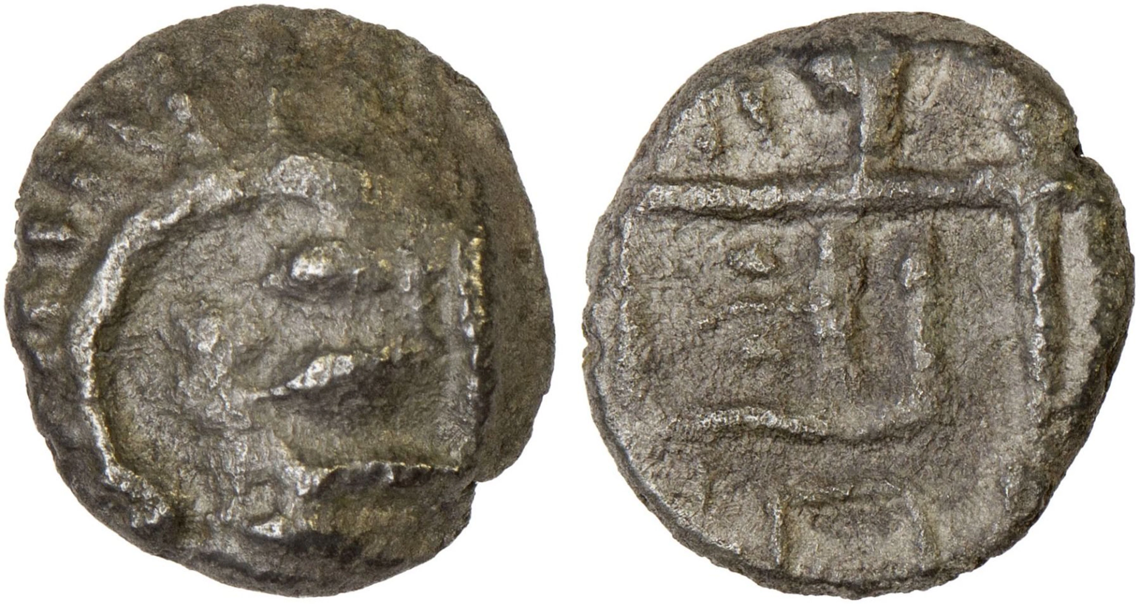 EASTERN ARABIA: Mleiha Series, BI obol (0.70g), ca. 1st c. BC to 2nd c. AD, VF