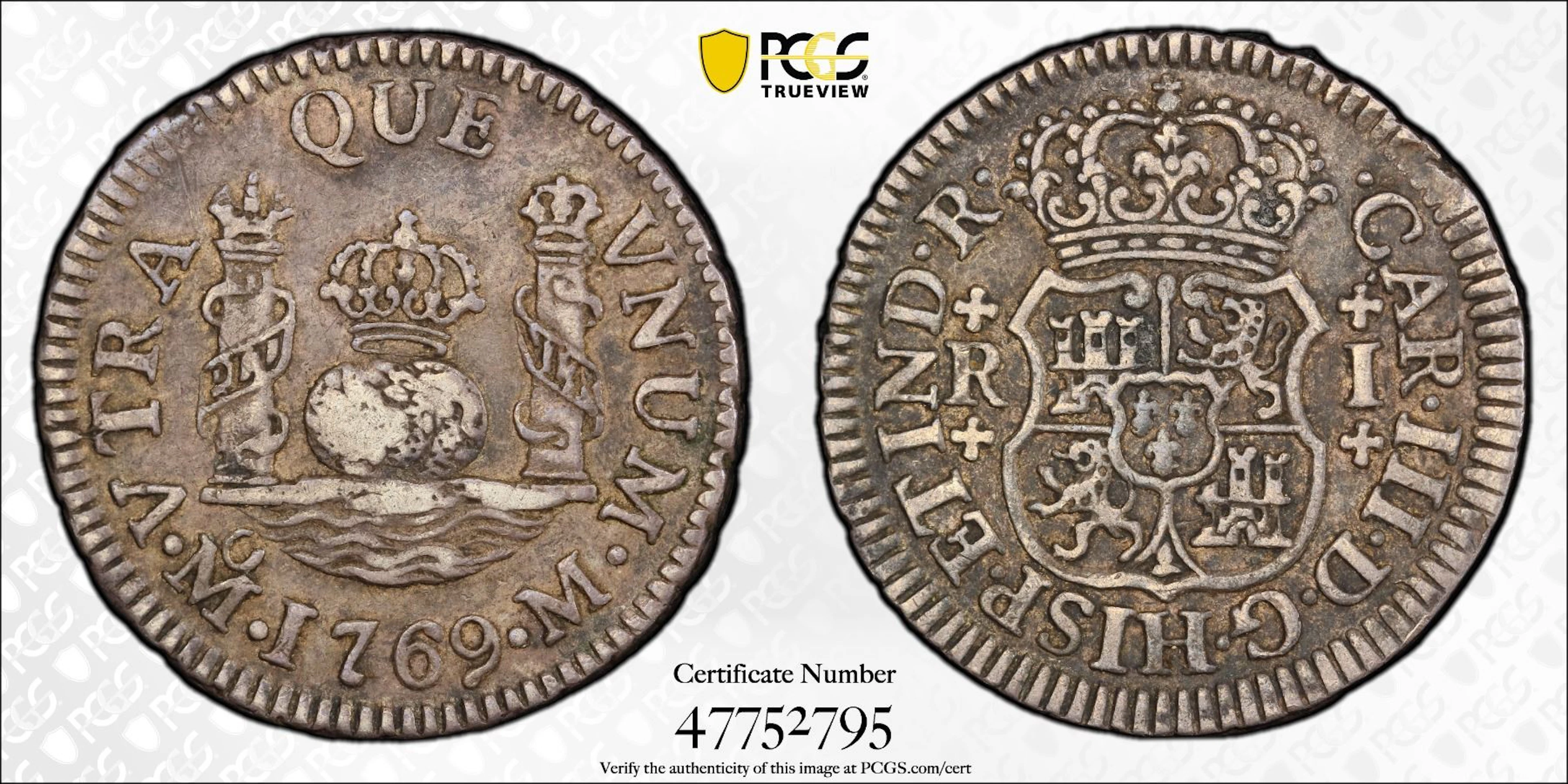 MEXICO: Carlos III, 1759-1788, AR real, 1769-Mo, PCGS XF40
