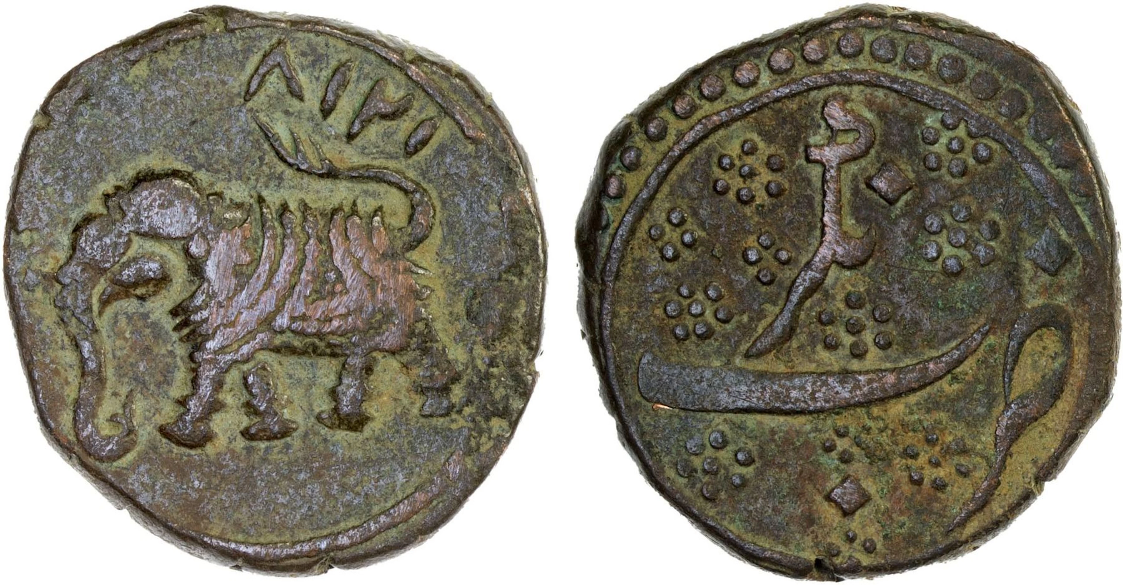 MYSORE: Tipu Sultan, 1782-1799, AE paisa (zohra), (11.23g), Nagar, AH1218, VF