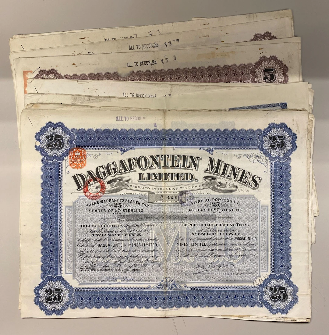 SOUTH AFRICA: LOT of 20 stocks