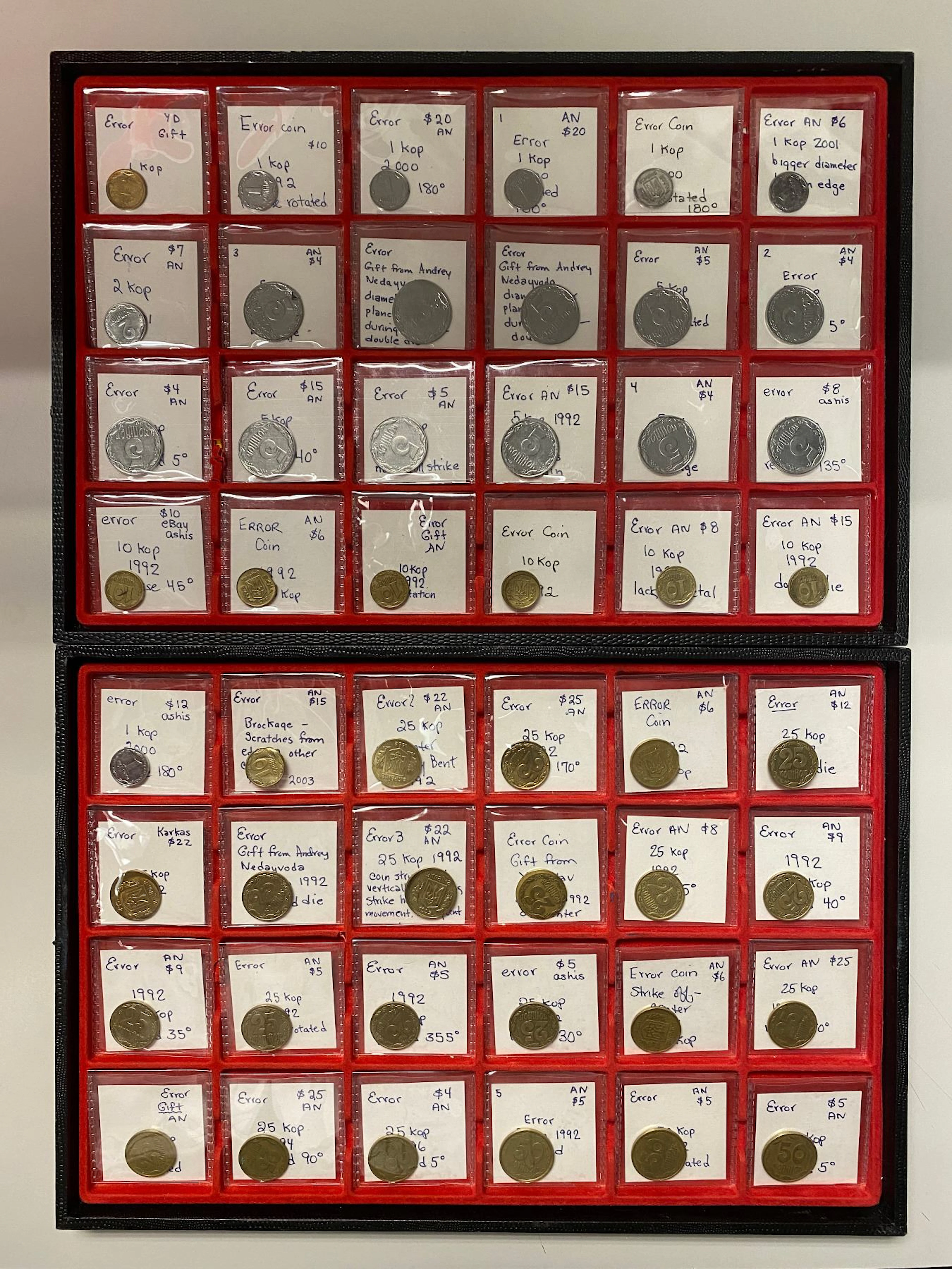 UKRAINE: LOT of 59 error coins