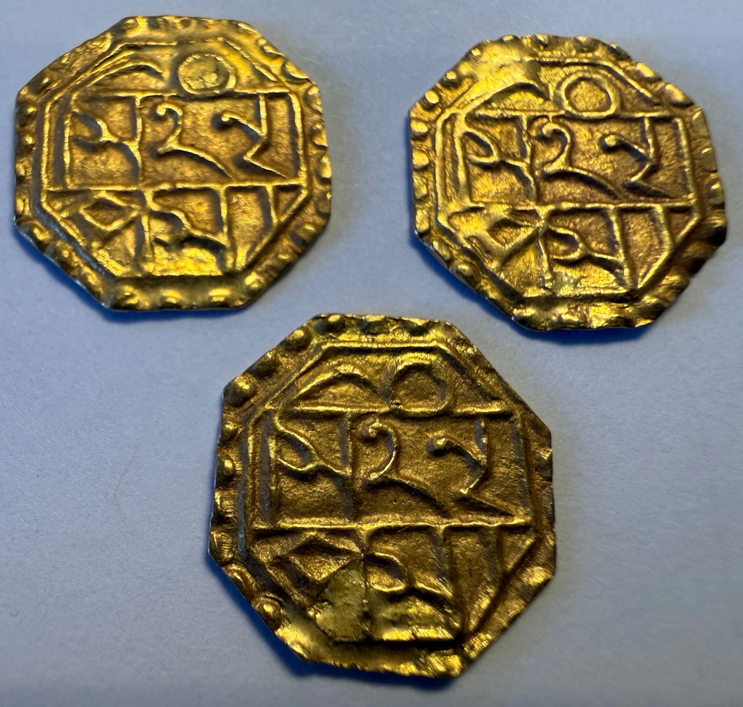 INDIA: ASSAM: LOT of 3 small gold jeweler's imitations
