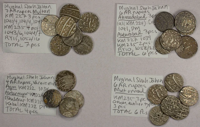 INDIA: MUGHAL: Shah Jahan I, 1628-1658, LOT of 23 silver rupees